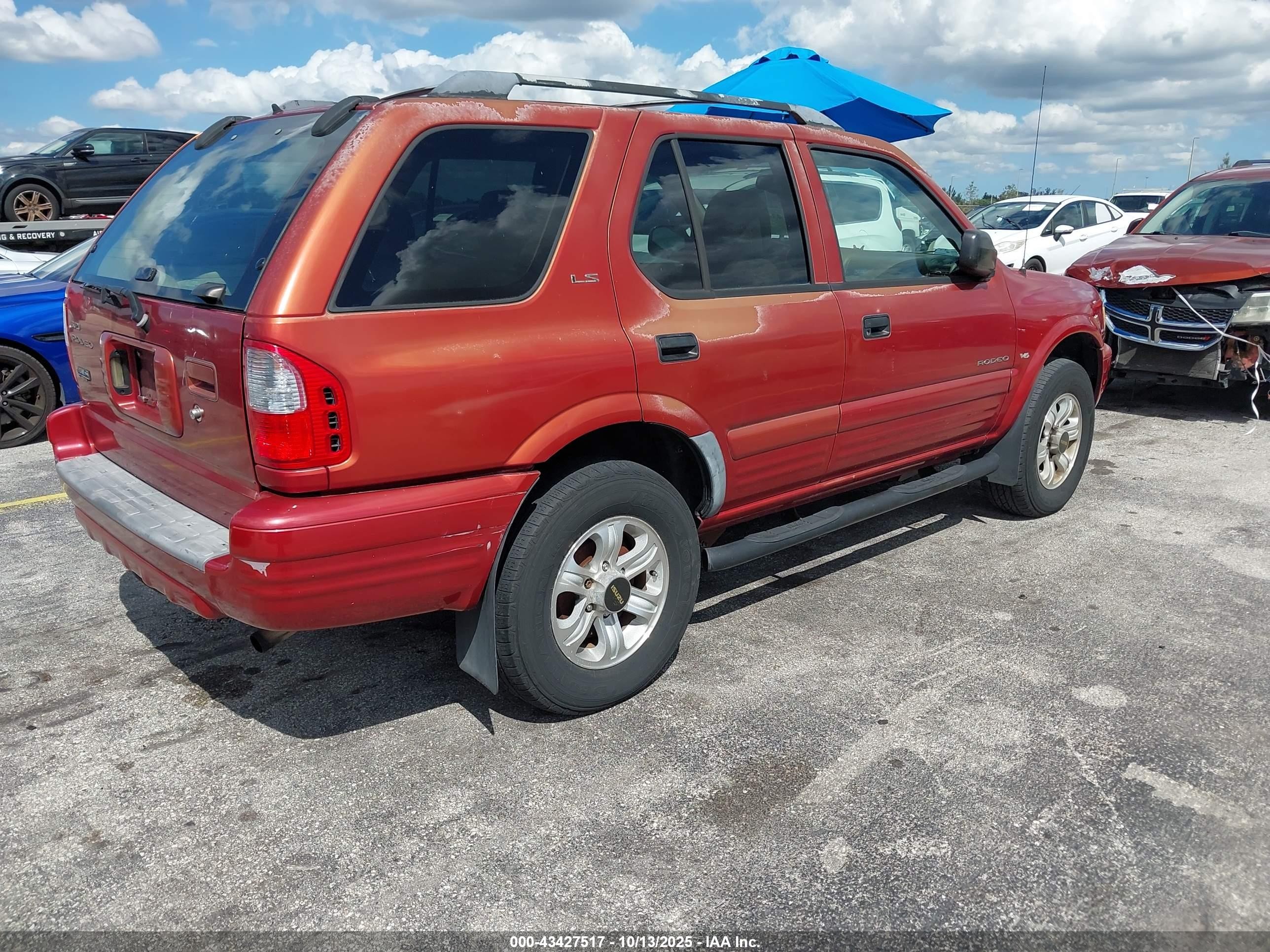 2001 Isuzu Rodeo Ls 3.2l V6/lse 3.2l V6/s 3.2l V6 Red vin: 4S2CK58WX14335326