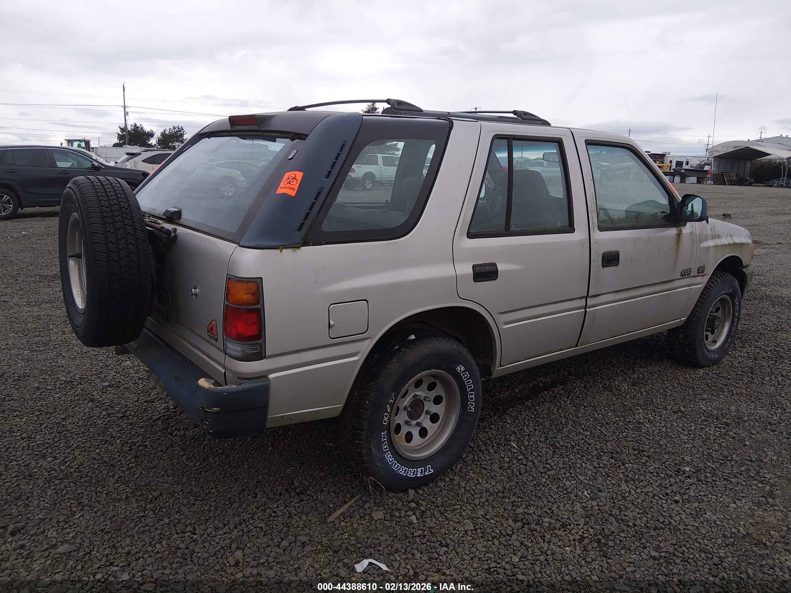 1995 Isuzu Rodeo S/ls Gray vin: 4S2CM58VXS4354767