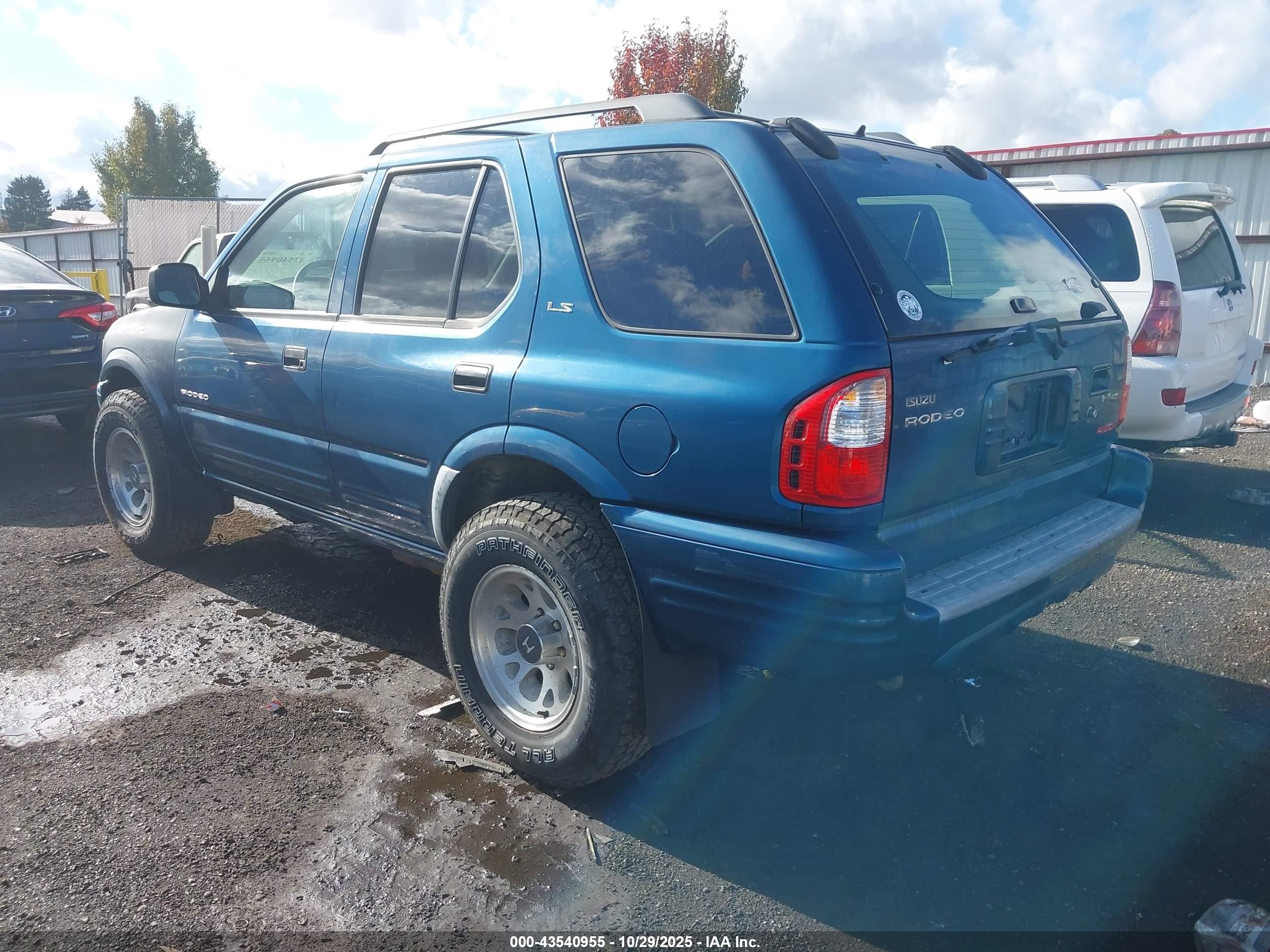 2001 Isuzu Rodeo Ls 3.2l/ls 3.2l V6/lse 3.2l V6/s/s 3.2l V6 Blue vin: 4S2DM58W014347239
