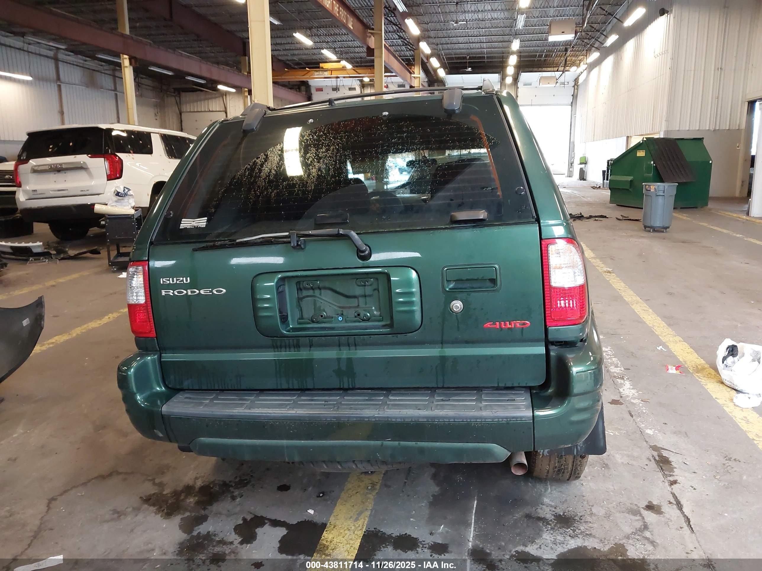 2001 Isuzu Rodeo Ls 3.2l/ls 3.2l V6/lse 3.2l V6/s/s 3.2l V6 Green vin: 4S2DM58W214343290