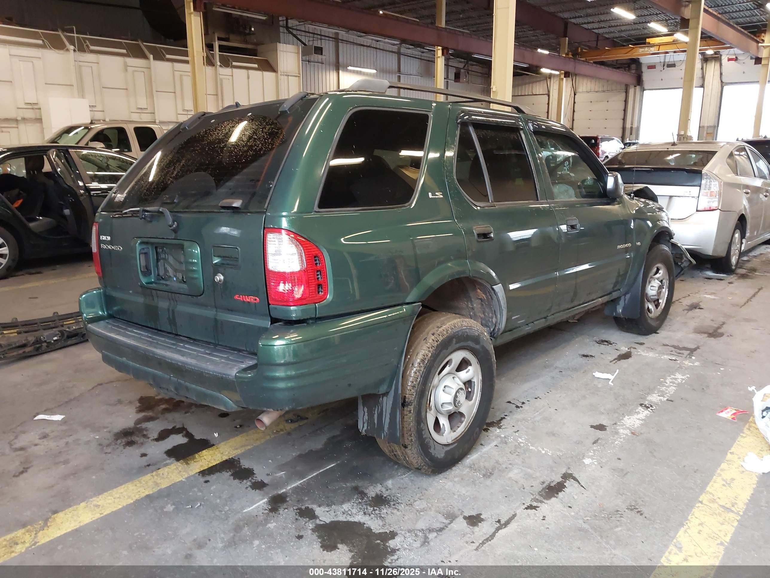 2001 Isuzu Rodeo Ls 3.2l/ls 3.2l V6/lse 3.2l V6/s/s 3.2l V6 Green vin: 4S2DM58W214343290