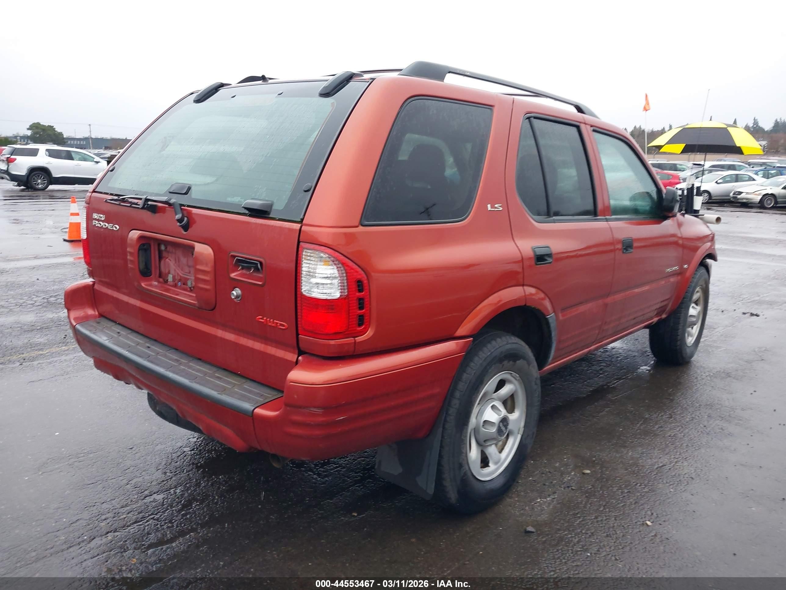 2001 Isuzu Rodeo Ls 3.2l/ls 3.2l V6/lse 3.2l V6/s/s 3.2l V6 Orange vin: 4S2DM58W514343574