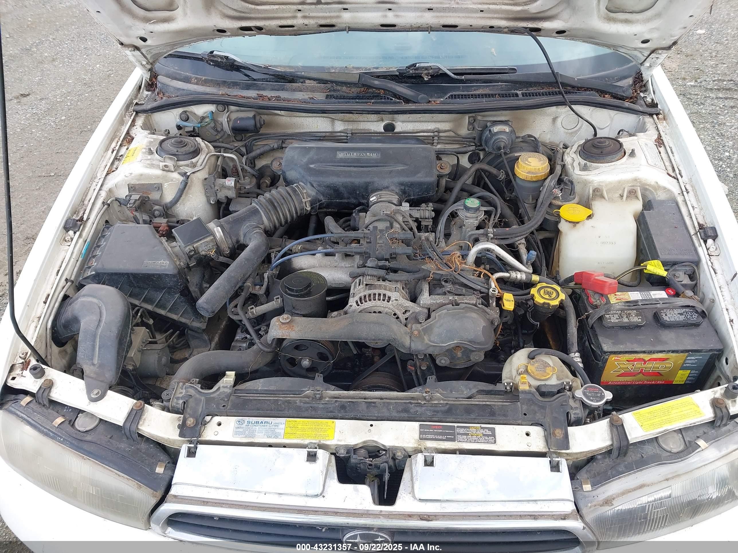 1997 Subaru Legacy L White vin: 4S3BD4353V7215835
