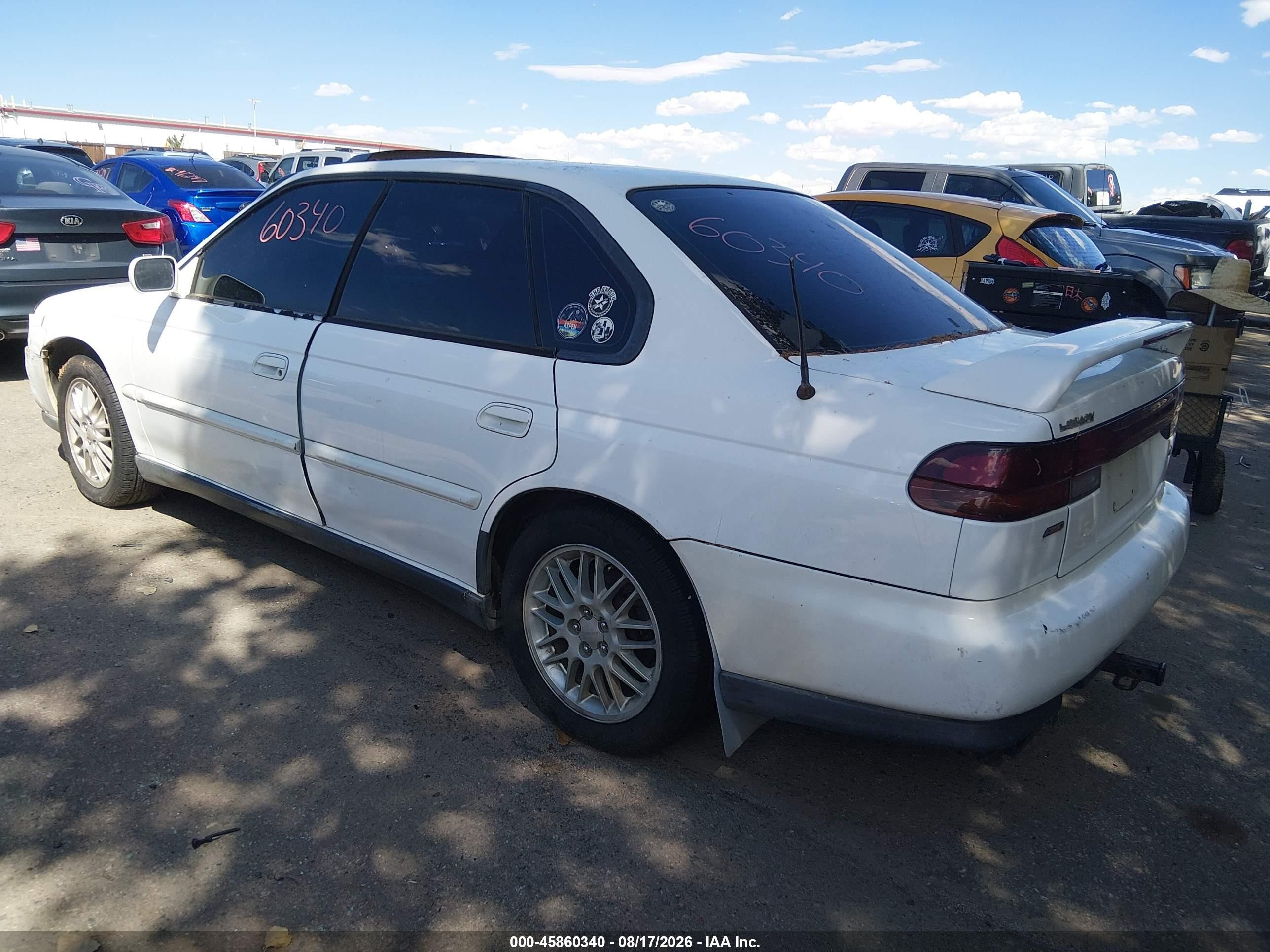 1998 Subaru Legacy Gt/gt Limited White vin: 4S3BD6758W7201078