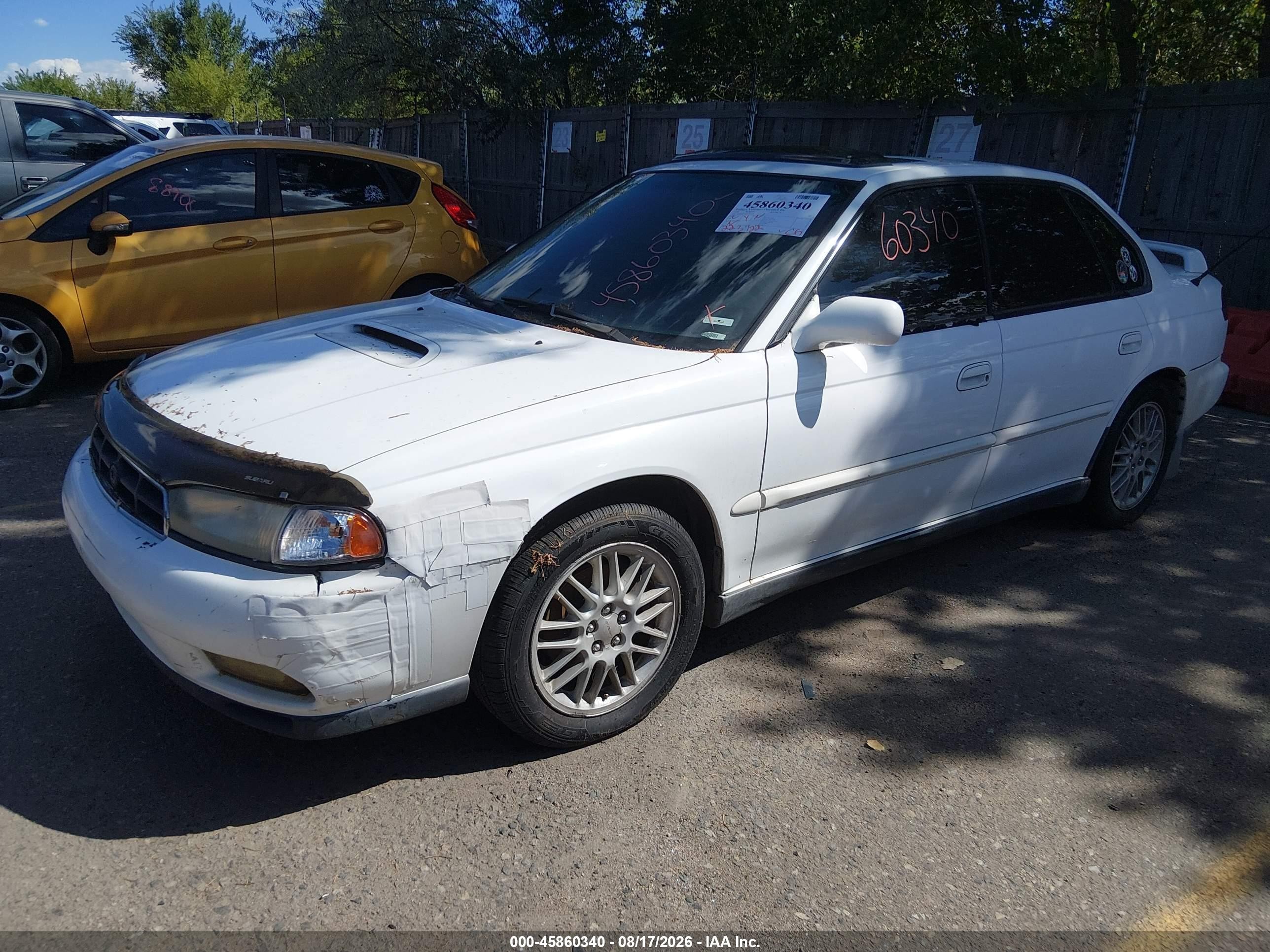 1998 Subaru Legacy Gt/gt Limited White vin: 4S3BD6758W7201078