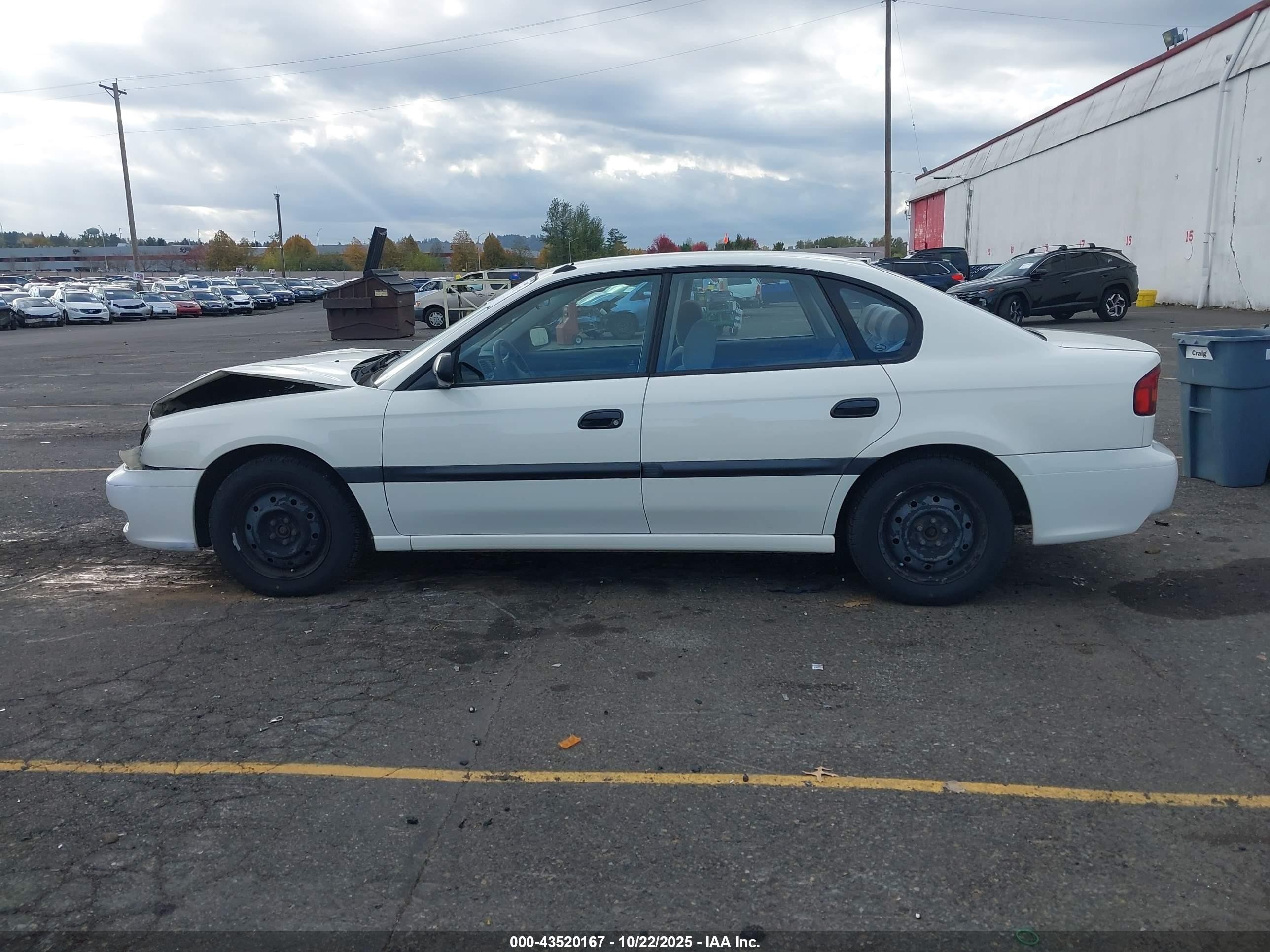 2000 Subaru Legacy L White vin: 4S3BE6350Y7205731
