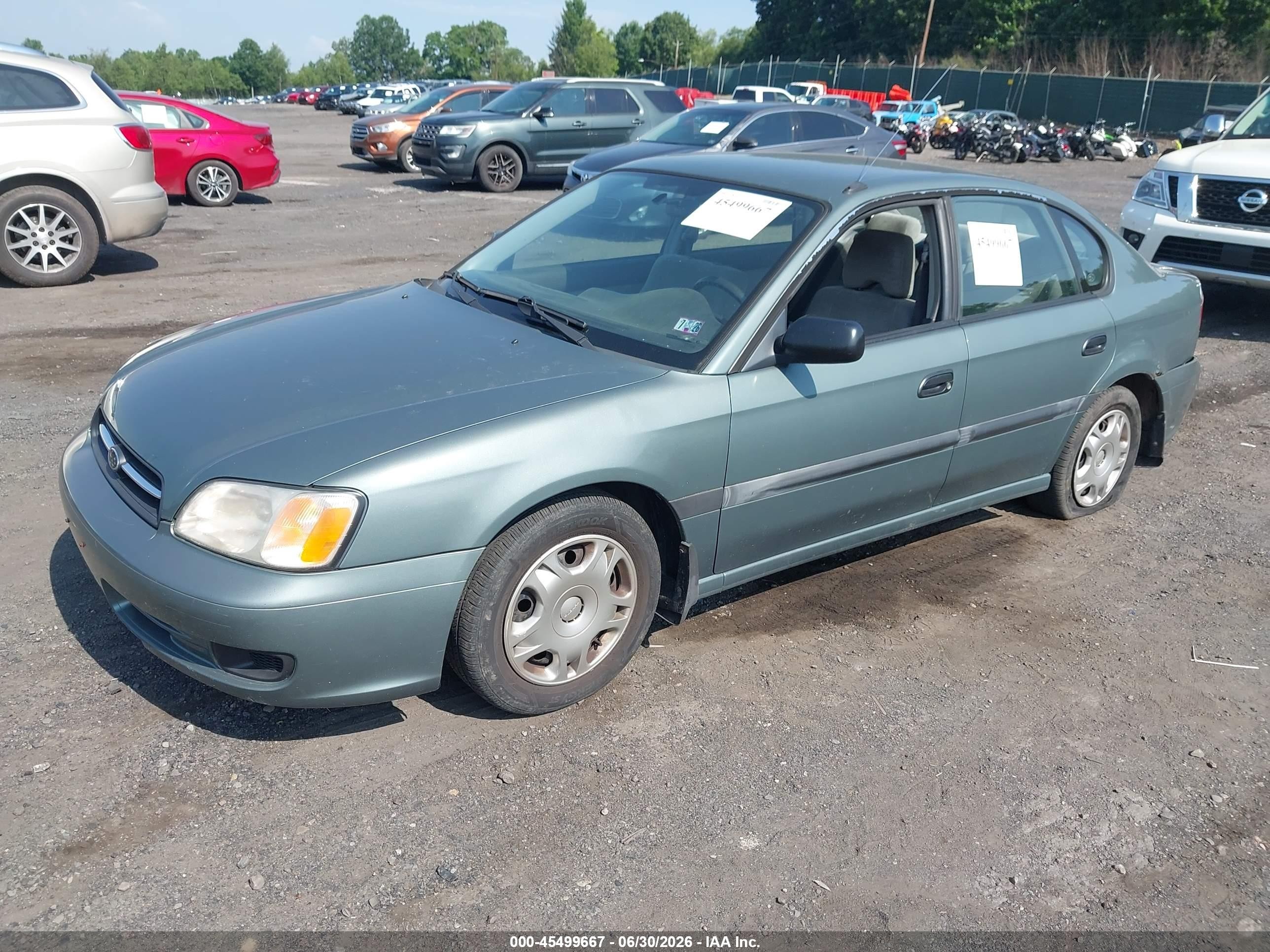 2000 Subaru Legacy L Green vin: 4S3BE6355Y7218233