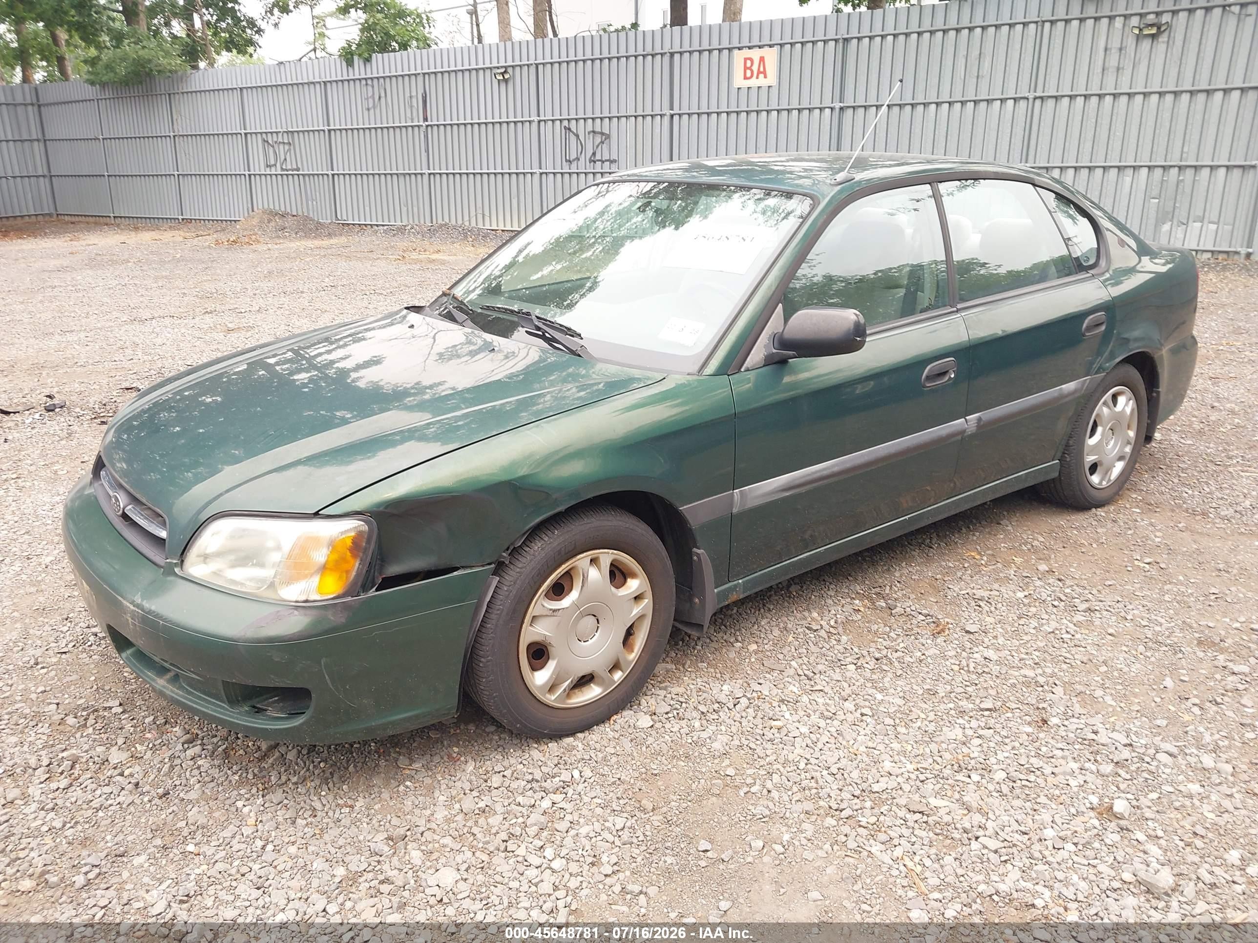 2002 Subaru Legacy L Green vin: 4S3BE635927204407