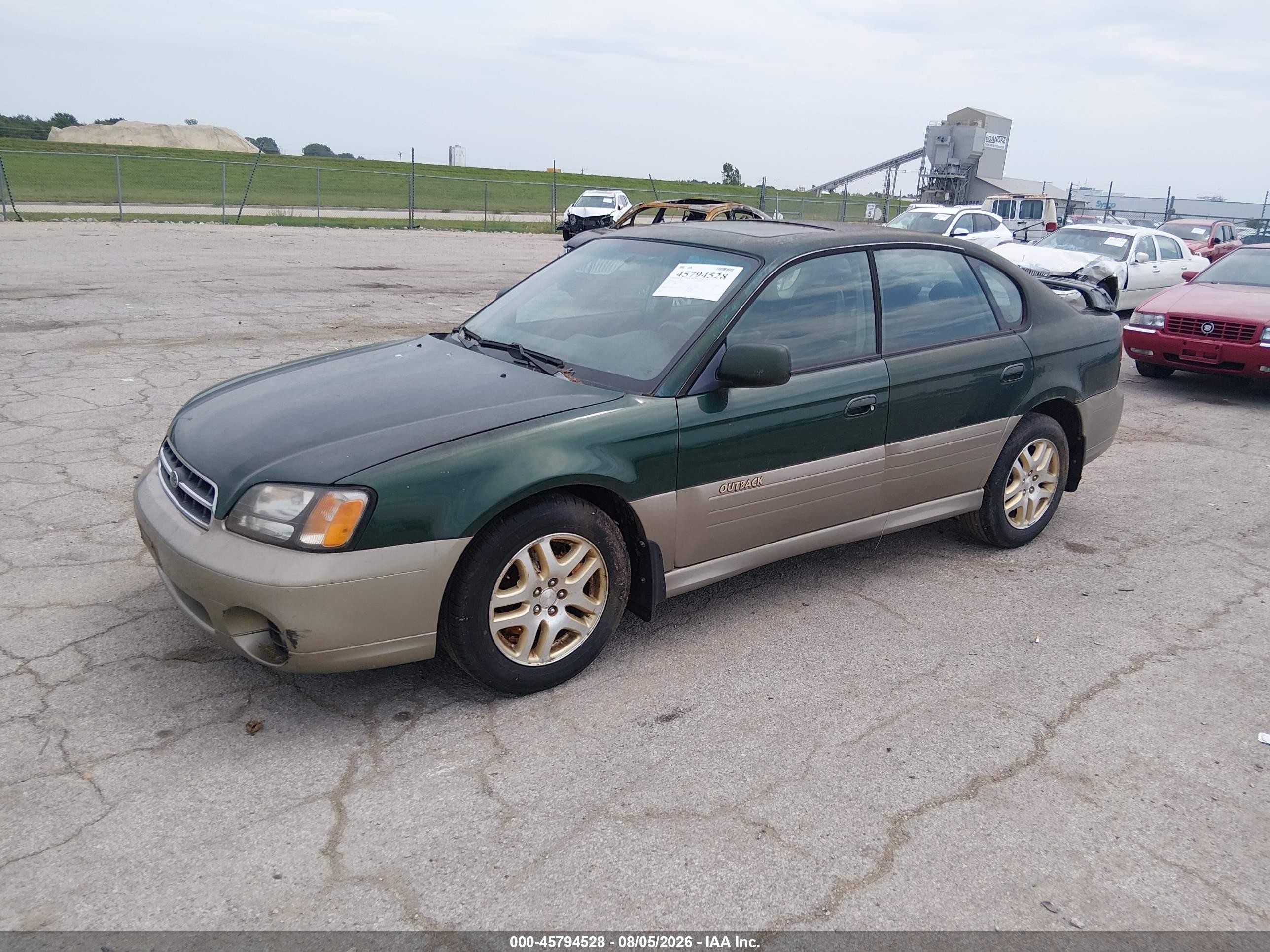 2000 Subaru Outback Limited Green vin: 4S3BE6863Y7207605