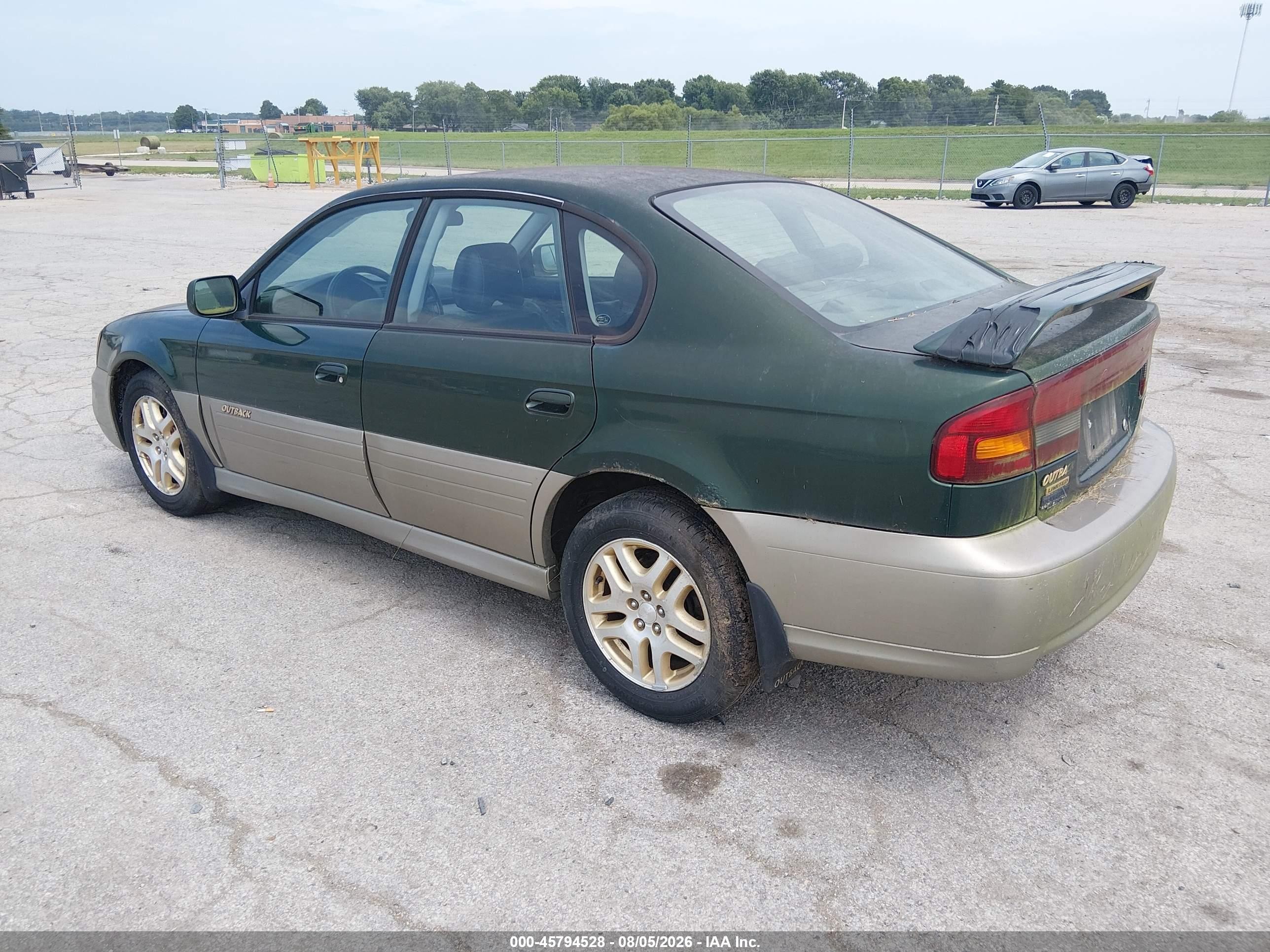 2000 Subaru Outback Limited Green vin: 4S3BE6863Y7207605