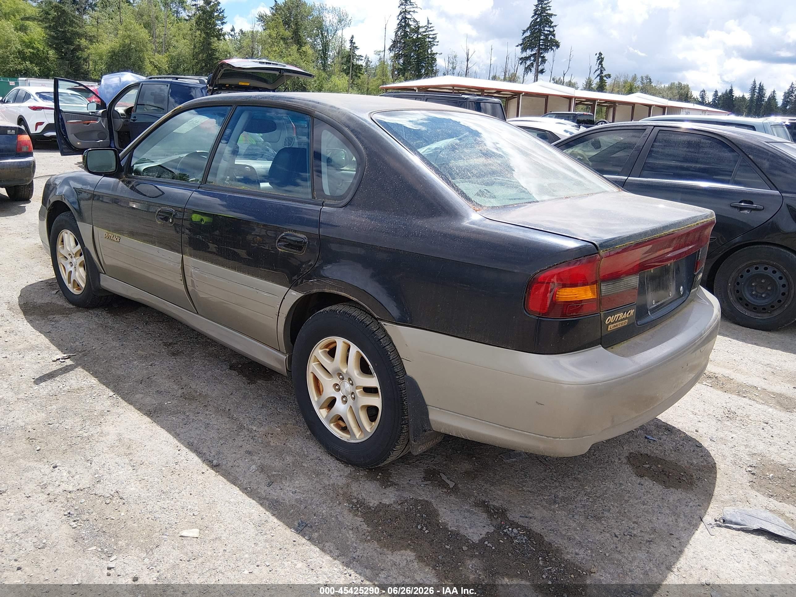 2001 Subaru Outback Limited Black vin: 4S3BE686517204422