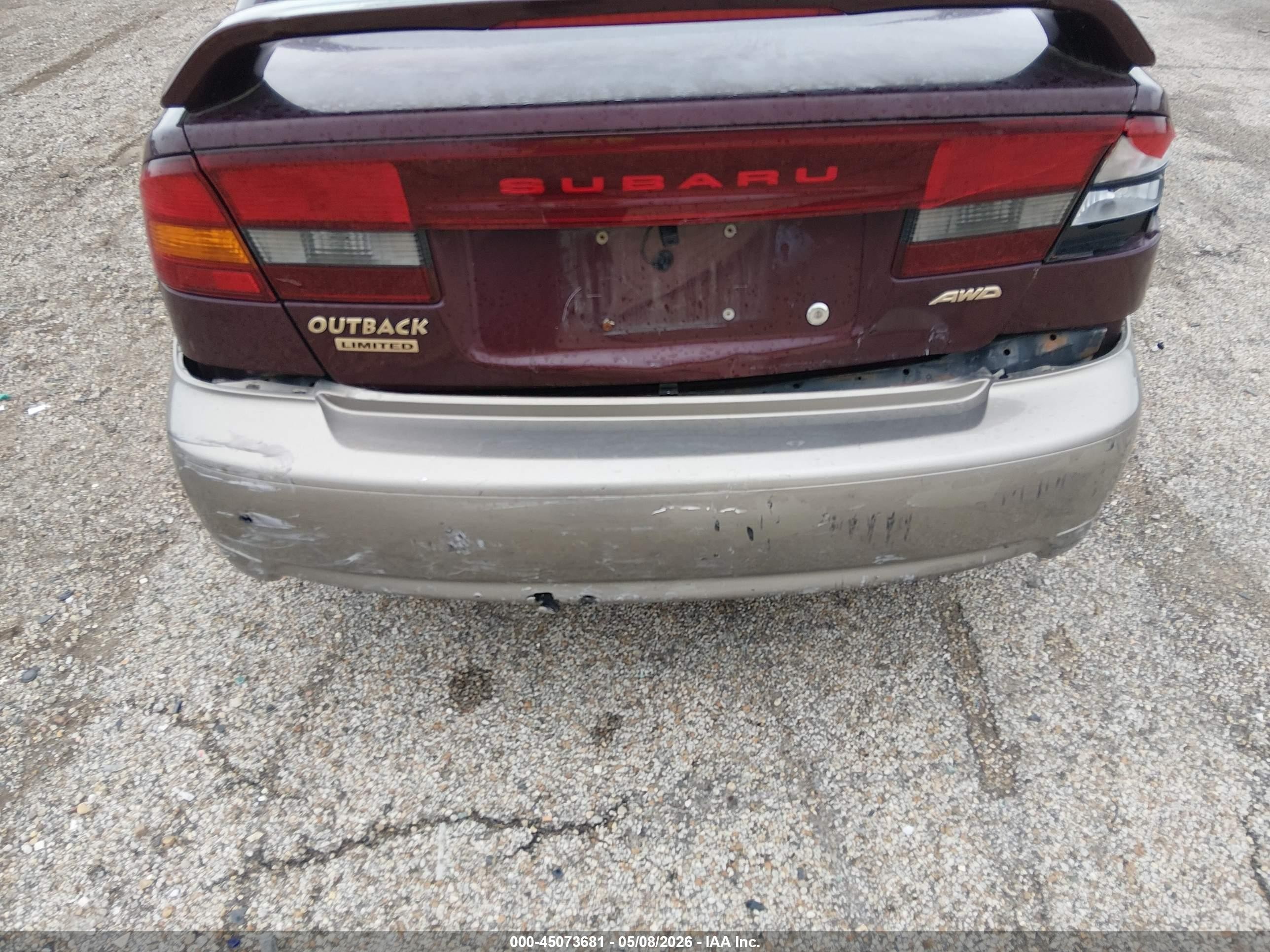 2001 Subaru Outback Limited Red vin: 4S3BE686717200050