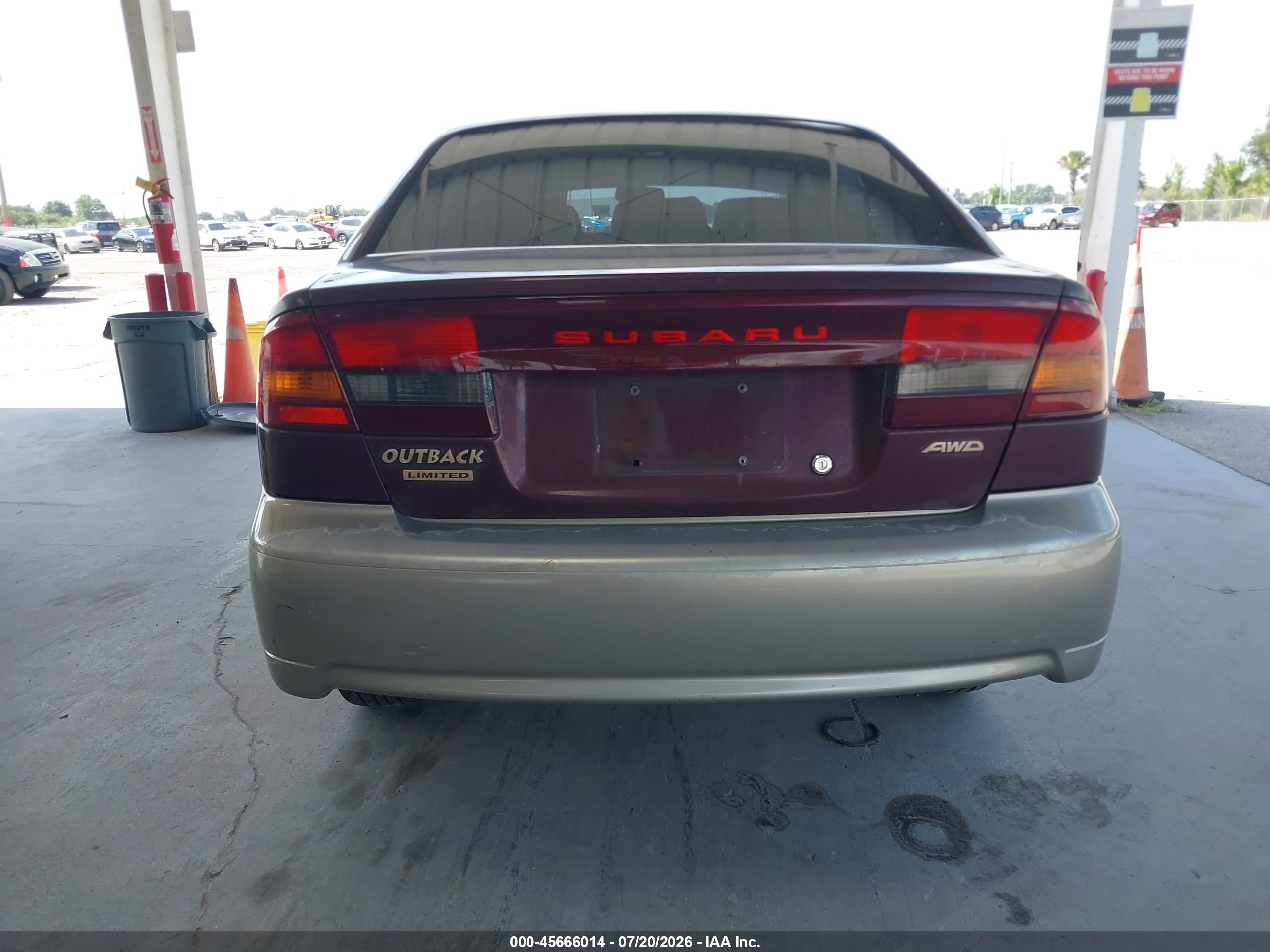 2000 Subaru Outback Limited Burgundy vin: 4S3BE6868Y7211150