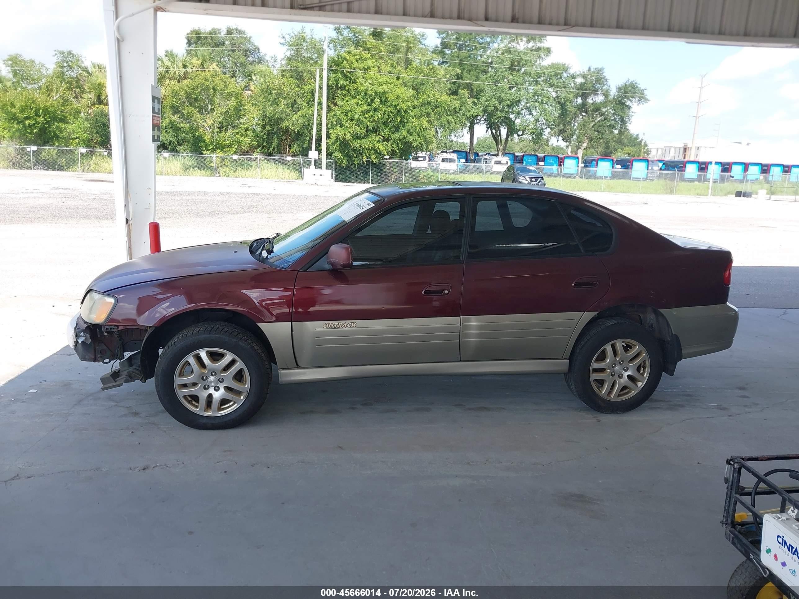 2000 Subaru Outback Limited Burgundy vin: 4S3BE6868Y7211150