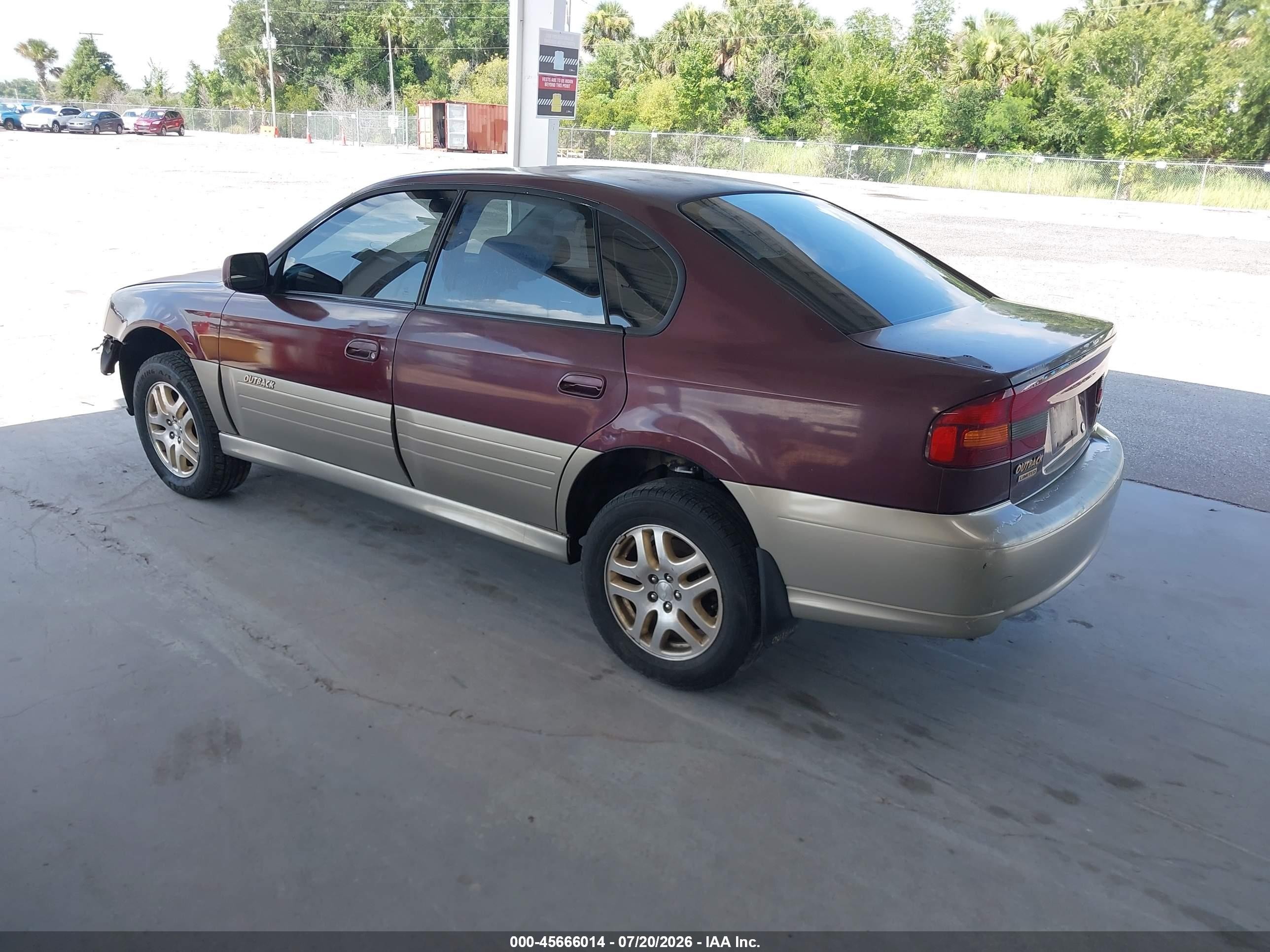 2000 Subaru Outback Limited Burgundy vin: 4S3BE6868Y7211150