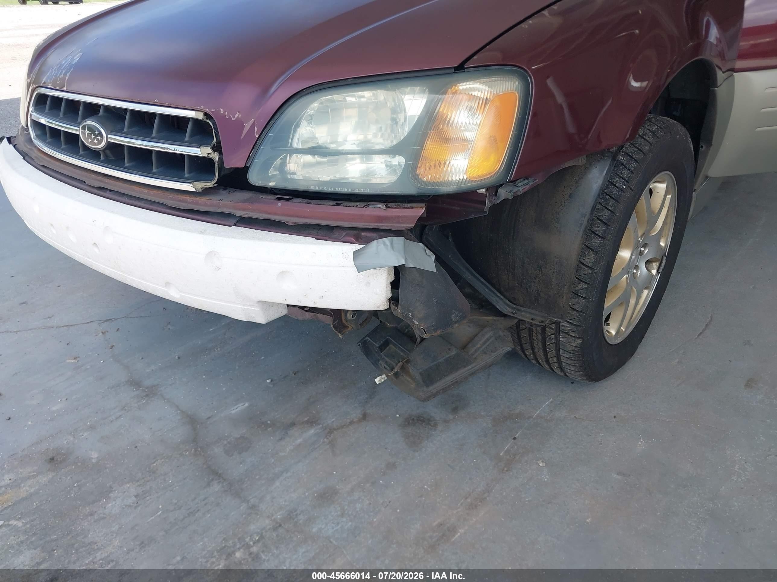 2000 Subaru Outback Limited Burgundy vin: 4S3BE6868Y7211150