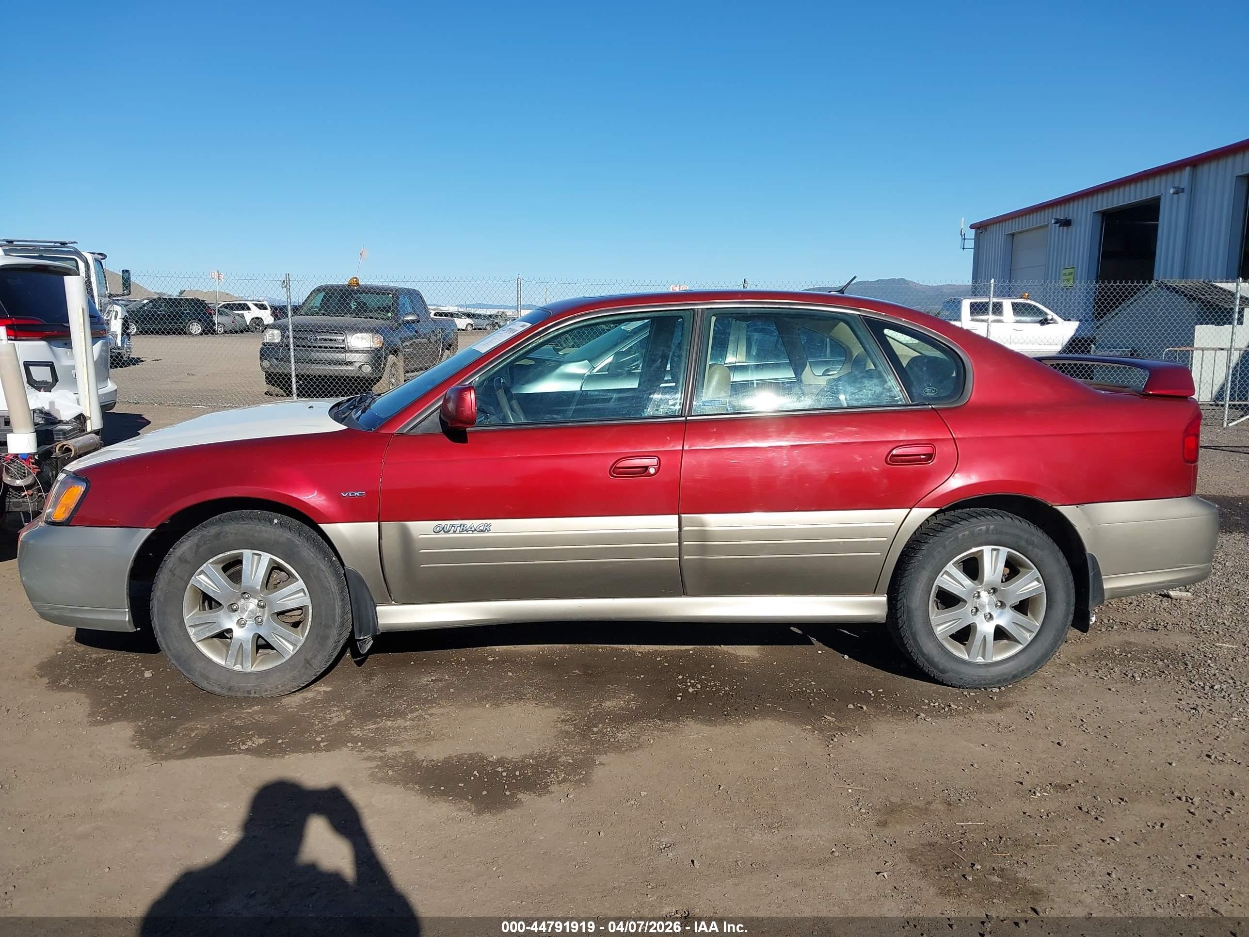 2004 Subaru Outback H6-3.0/h6-3.0 Vdc Red vin: 4S3BE896547203124