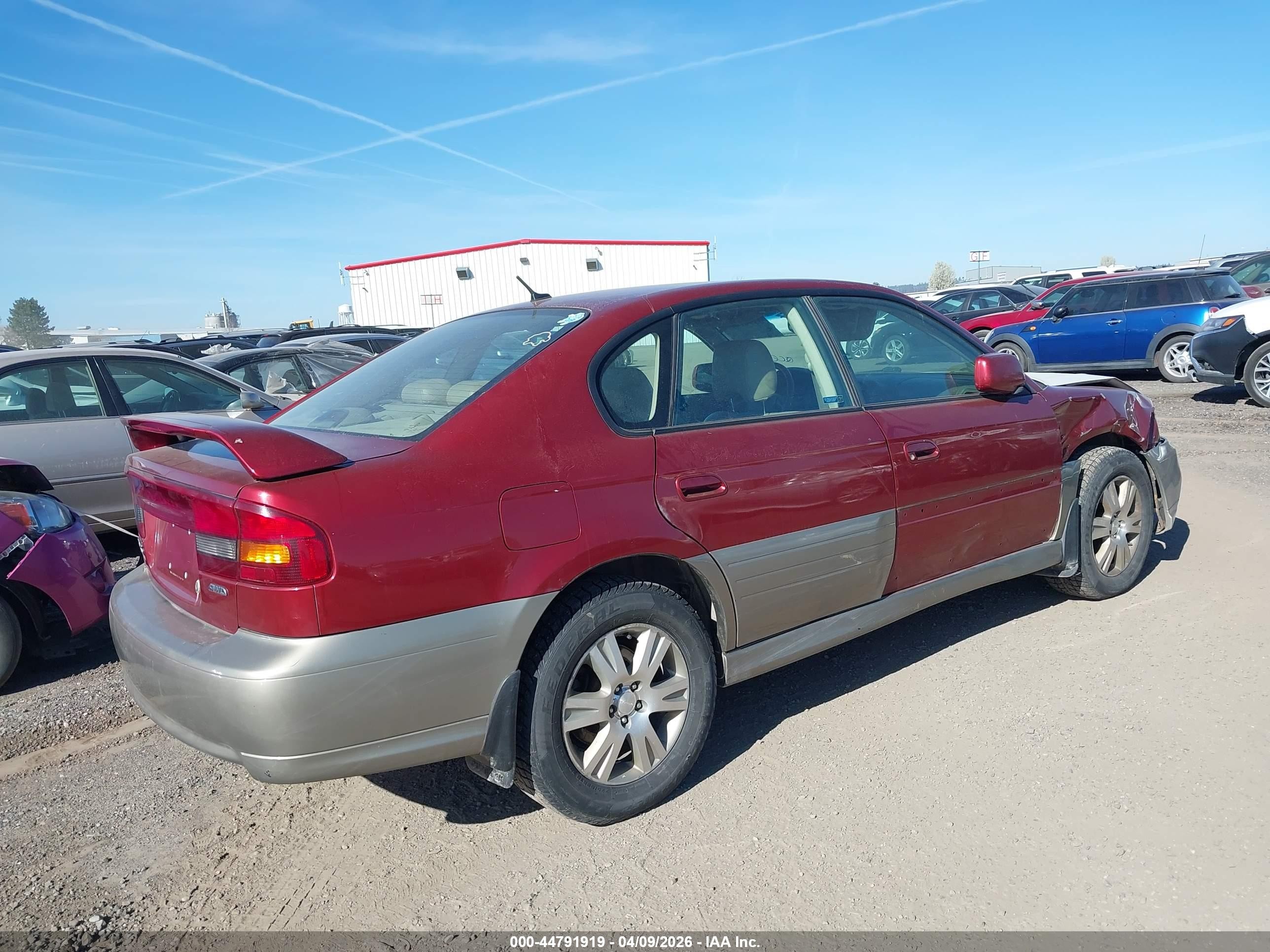 2004 Subaru Outback H6-3.0/h6-3.0 Vdc Red vin: 4S3BE896547203124