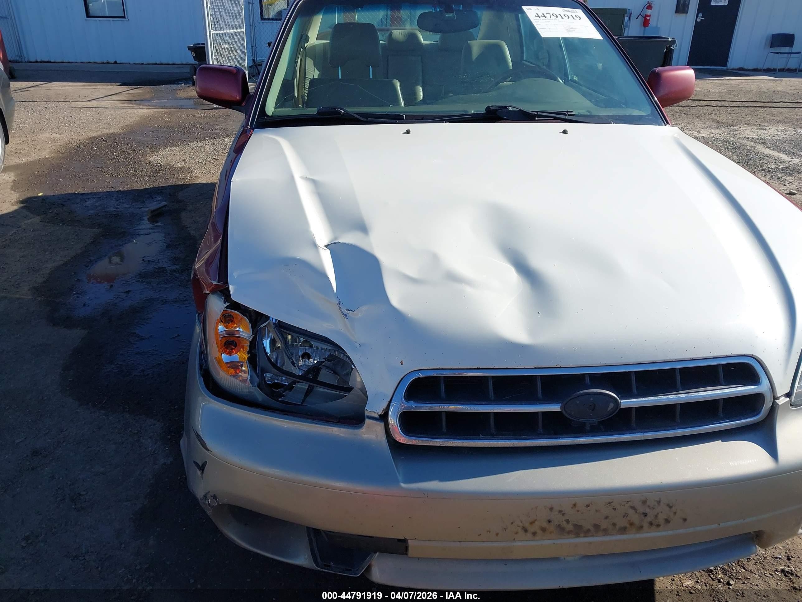 2004 Subaru Outback H6-3.0/h6-3.0 Vdc Red vin: 4S3BE896547203124