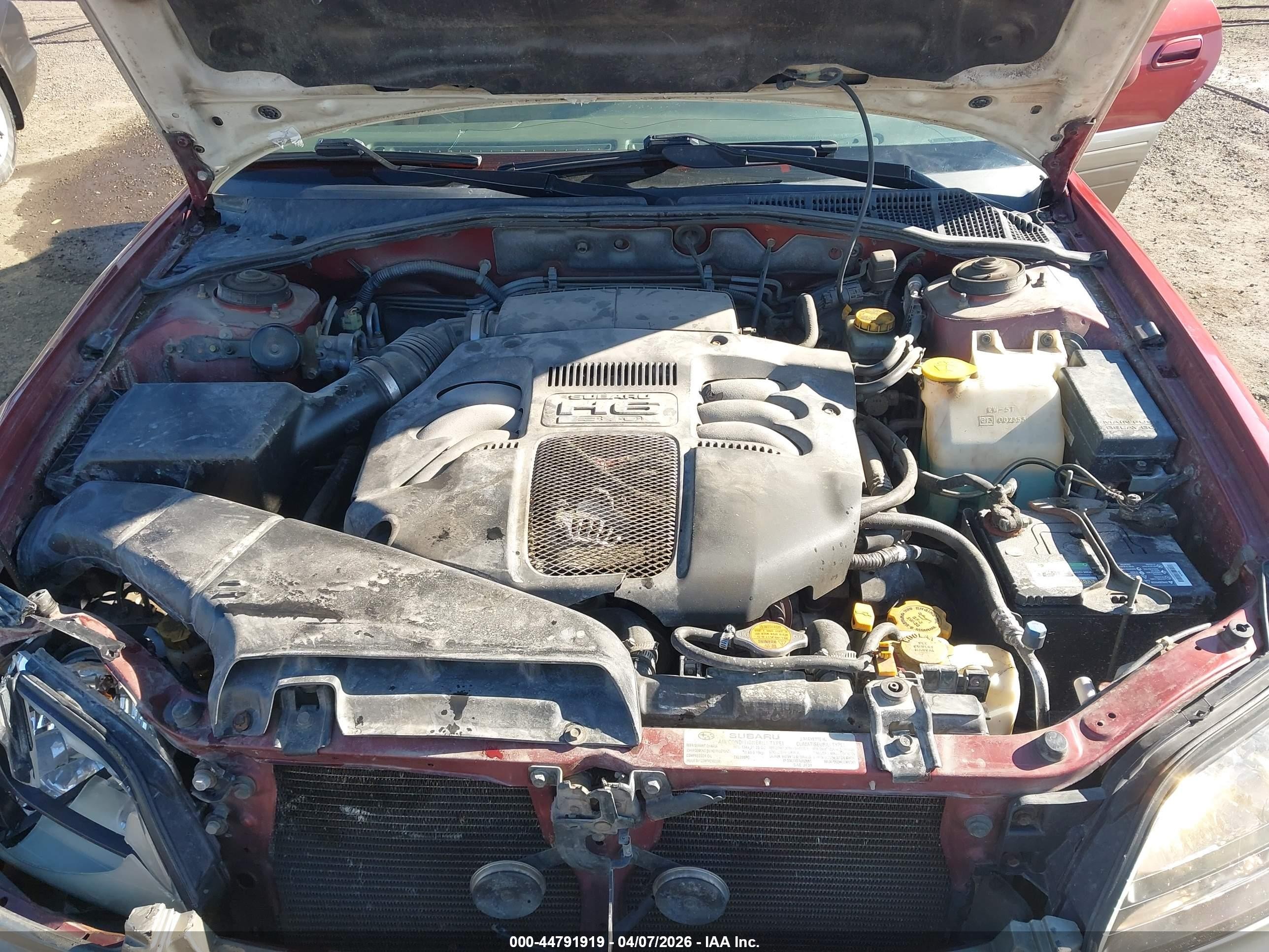 2004 Subaru Outback H6-3.0/h6-3.0 Vdc Red vin: 4S3BE896547203124
