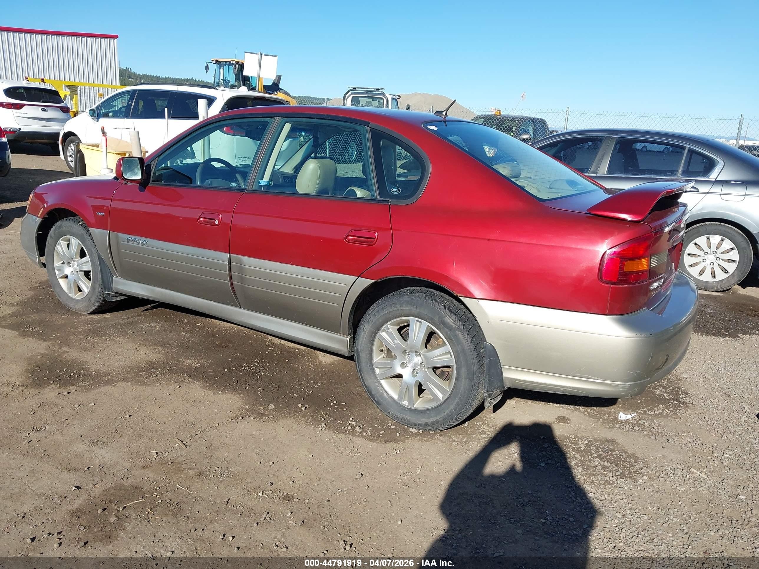2004 Subaru Outback H6-3.0/h6-3.0 Vdc Red vin: 4S3BE896547203124
