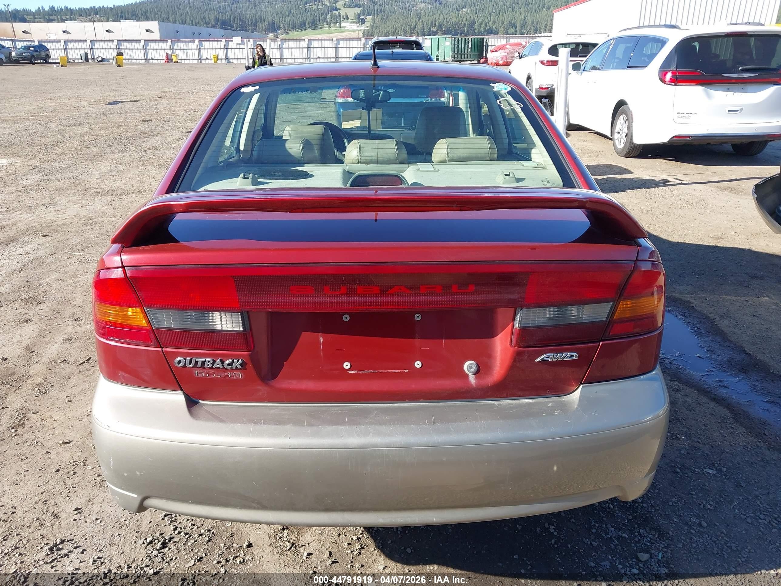 2004 Subaru Outback H6-3.0/h6-3.0 Vdc Red vin: 4S3BE896547203124