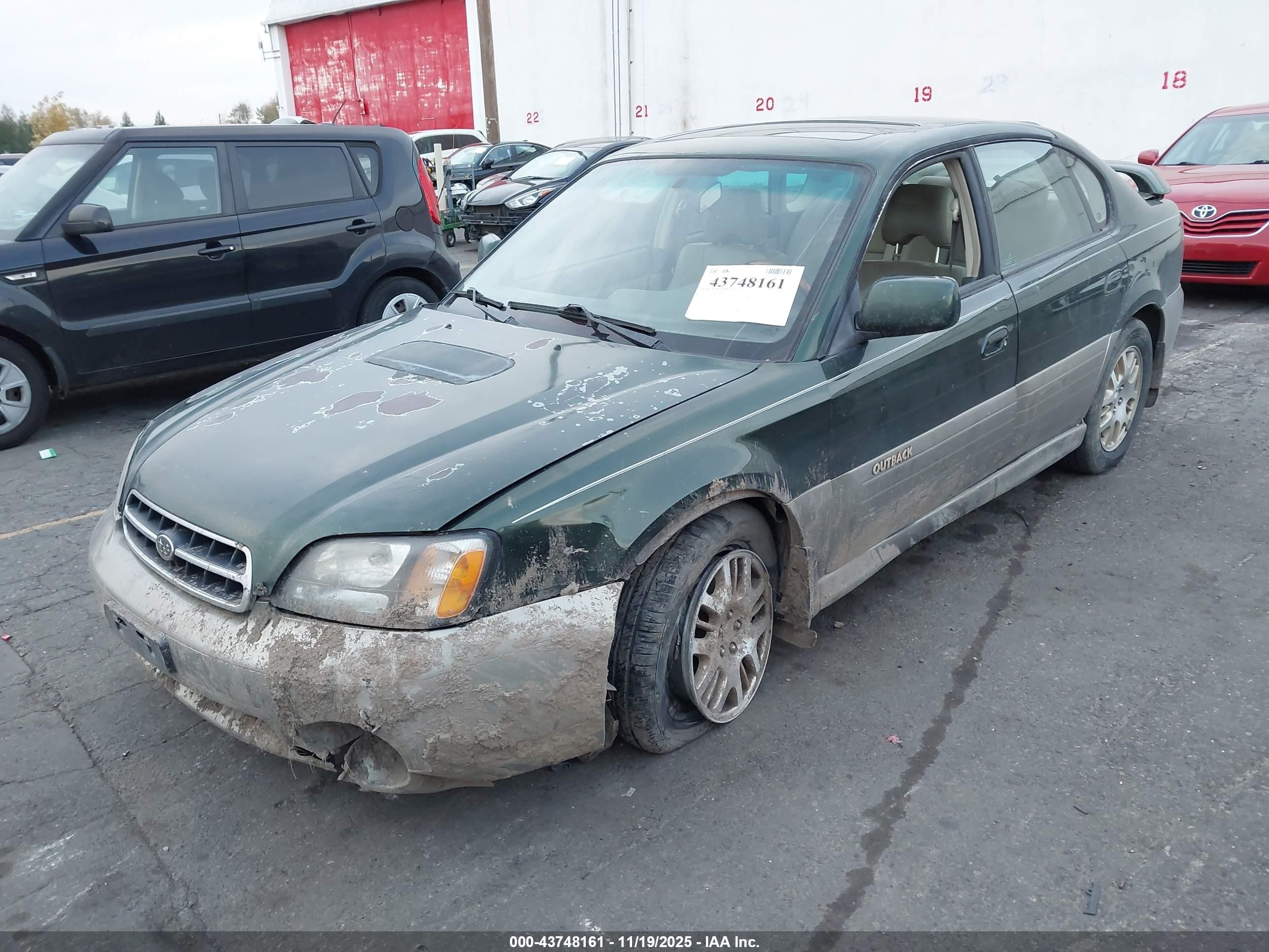 2002 Subaru Outback H6-3.0/h6-3.0 Vdc Green vin: 4S3BE896827211781