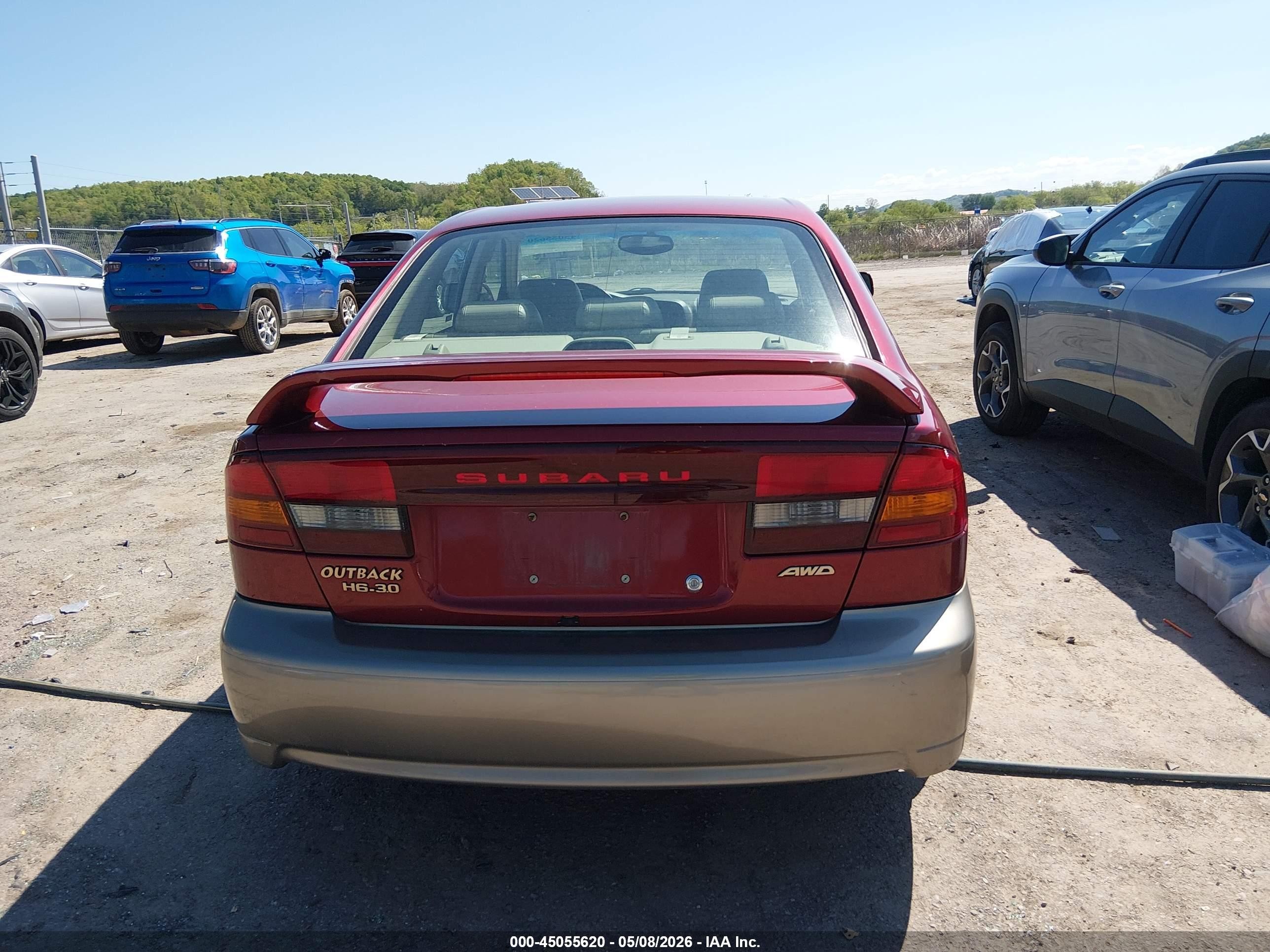 2002 Subaru Outback H6-3.0/h6-3.0 Vdc Red vin: 4S3BE896927202619