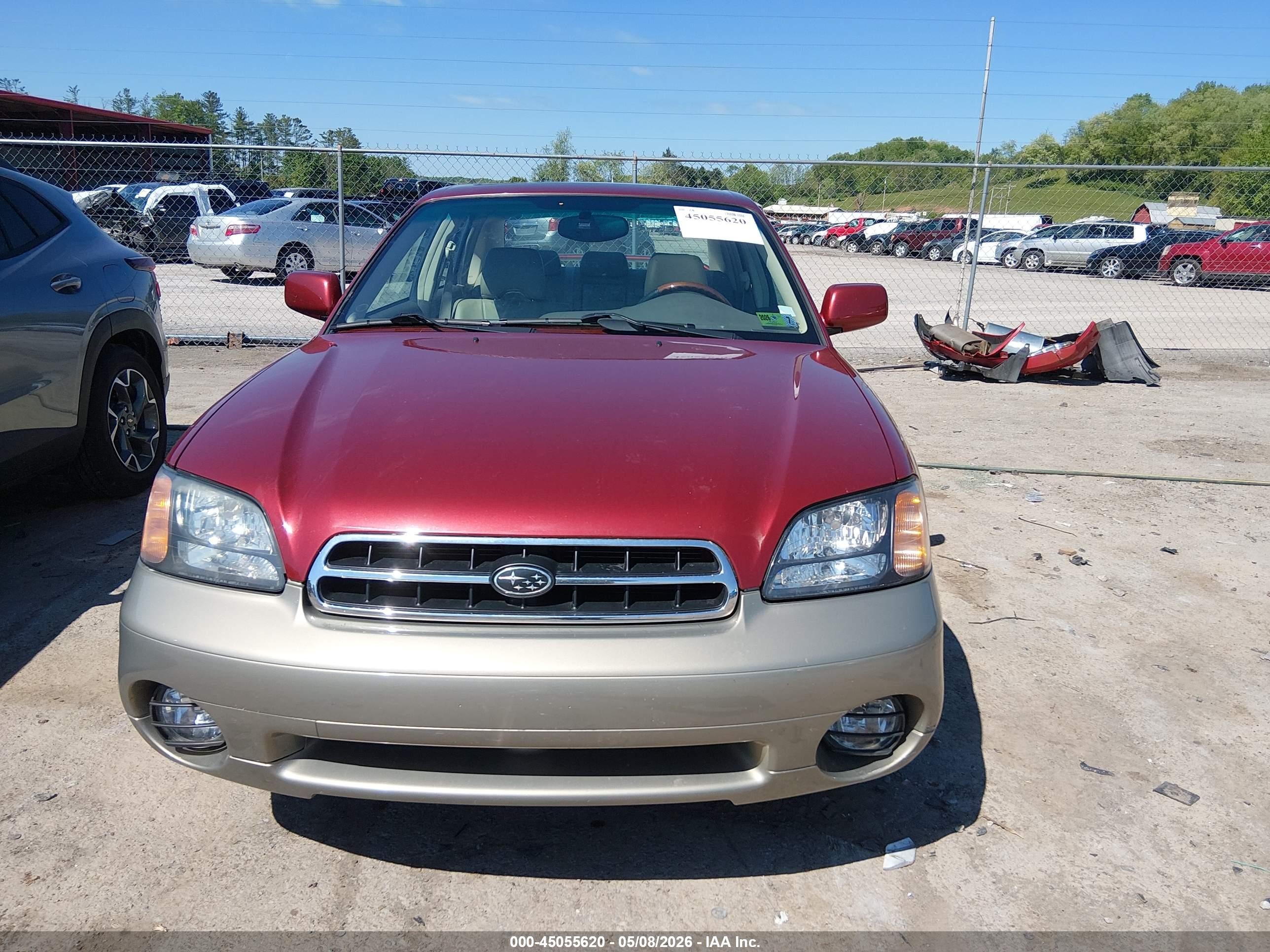 2002 Subaru Outback H6-3.0/h6-3.0 Vdc Red vin: 4S3BE896927202619