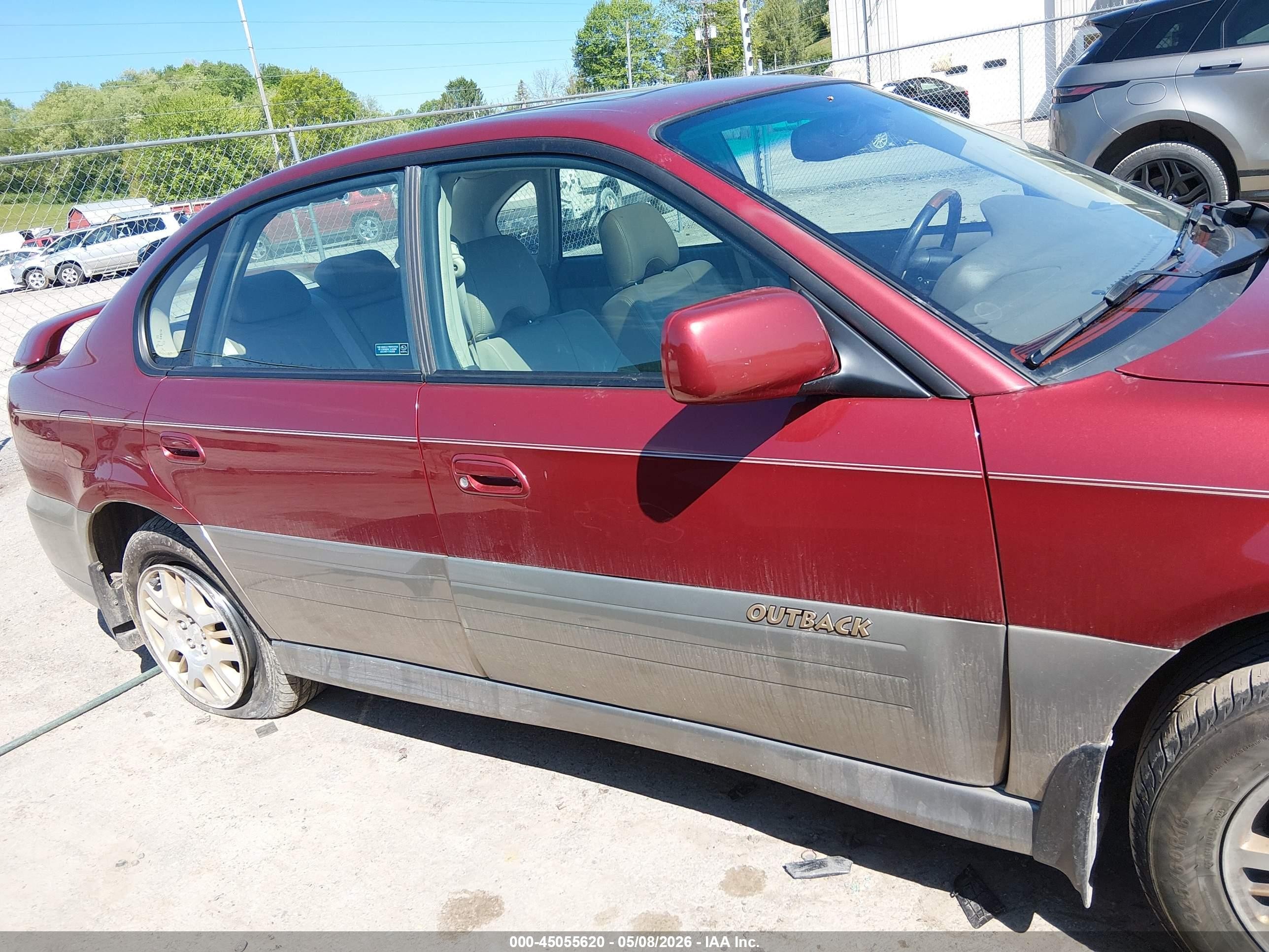 2002 Subaru Outback H6-3.0/h6-3.0 Vdc Red vin: 4S3BE896927202619