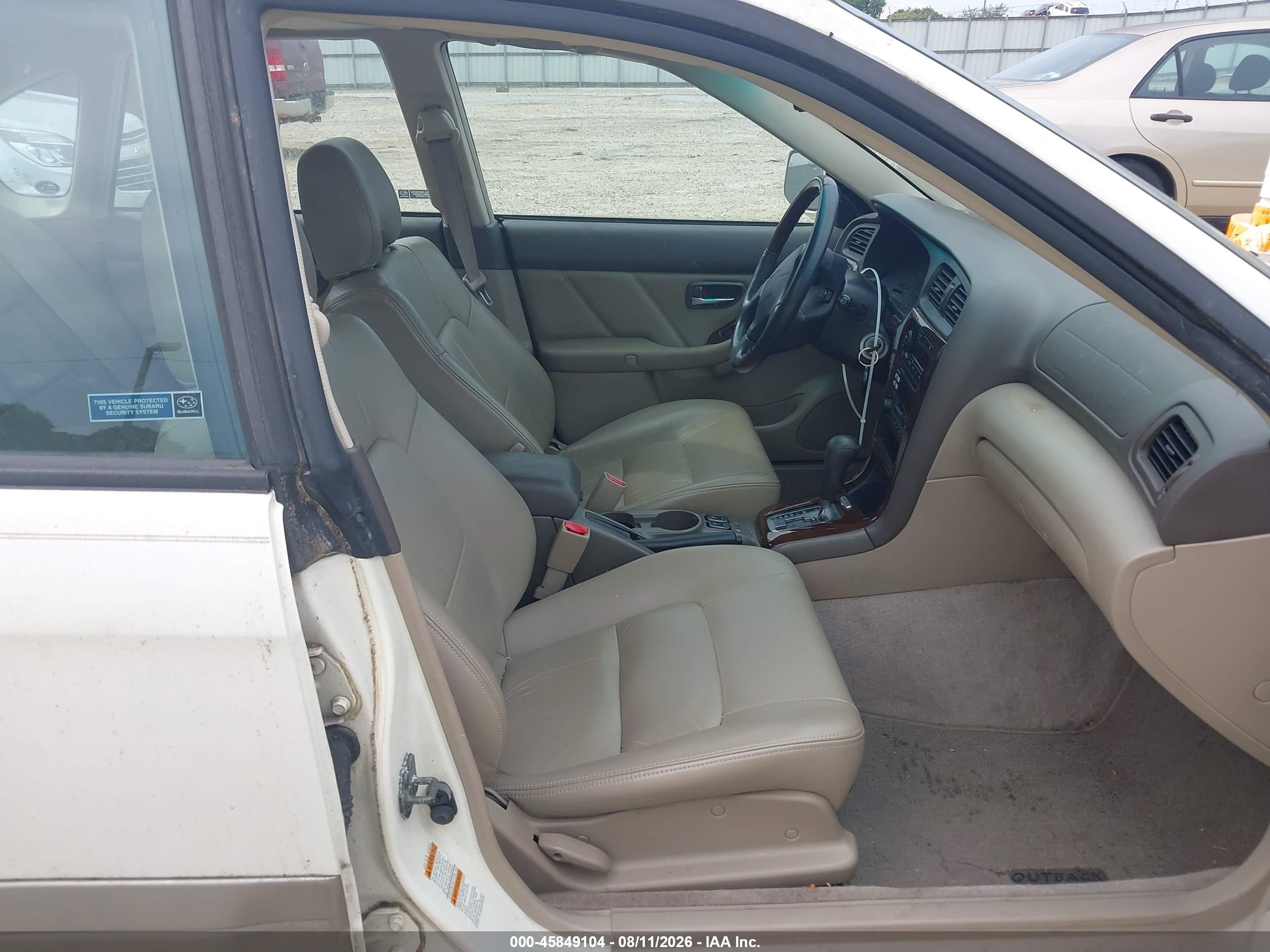 2002 Subaru Outback H6-3.0/h6-3.0 Vdc White vin: 4S3BE896927205519