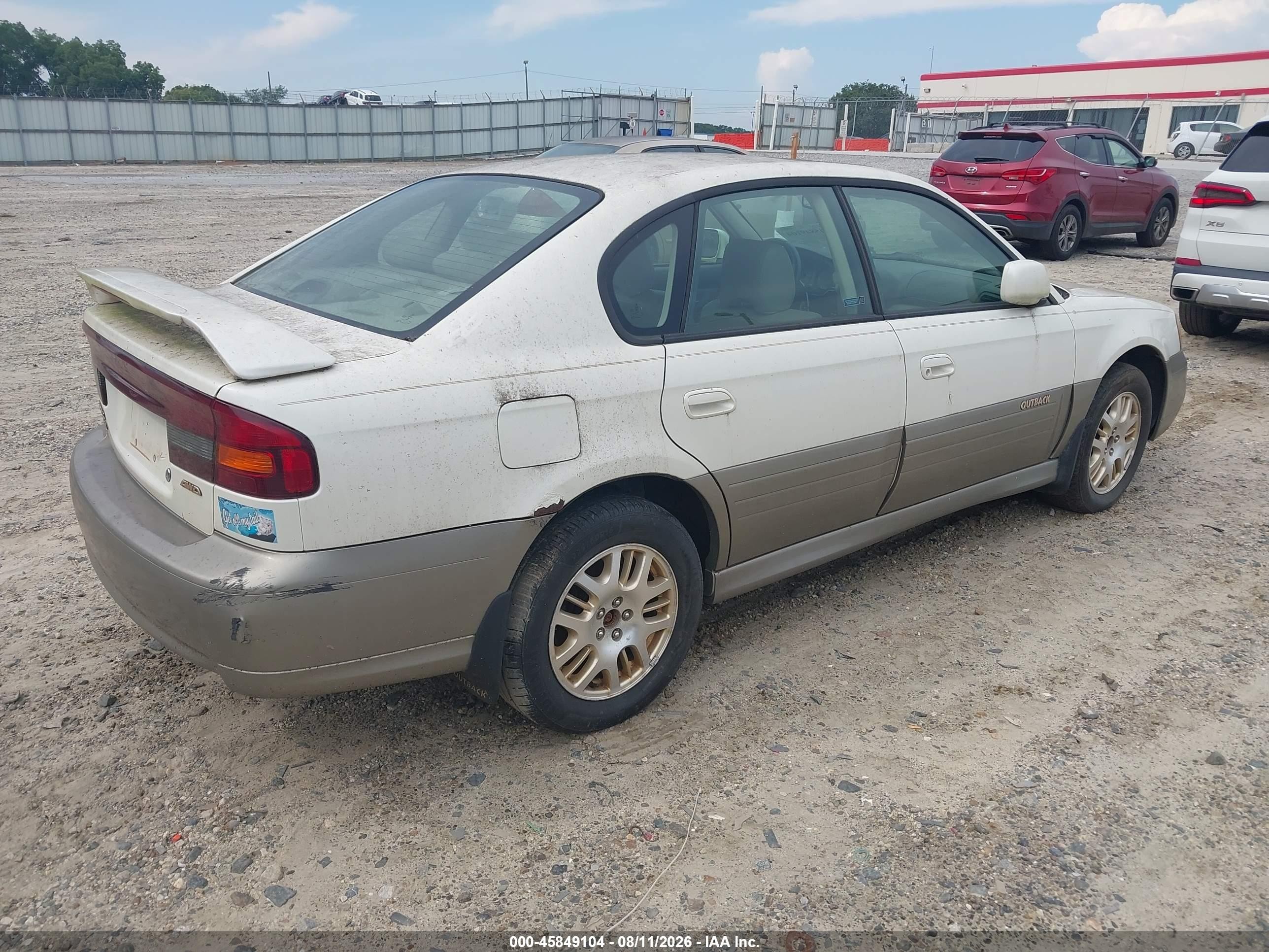 2002 Subaru Outback H6-3.0/h6-3.0 Vdc White vin: 4S3BE896927205519