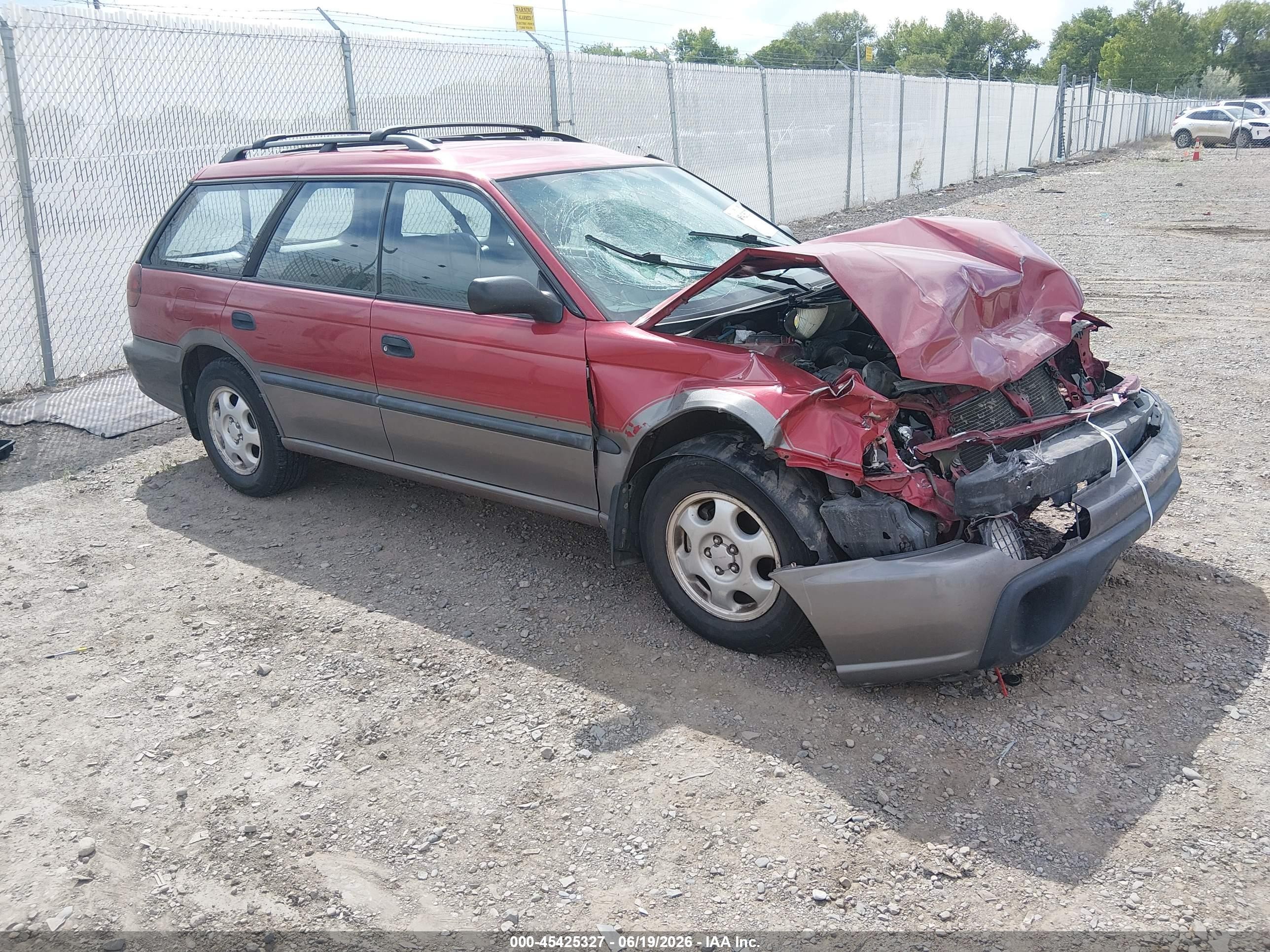 1996 Subaru Legacy Outback Red vin: 4S3BG4851T6380804
