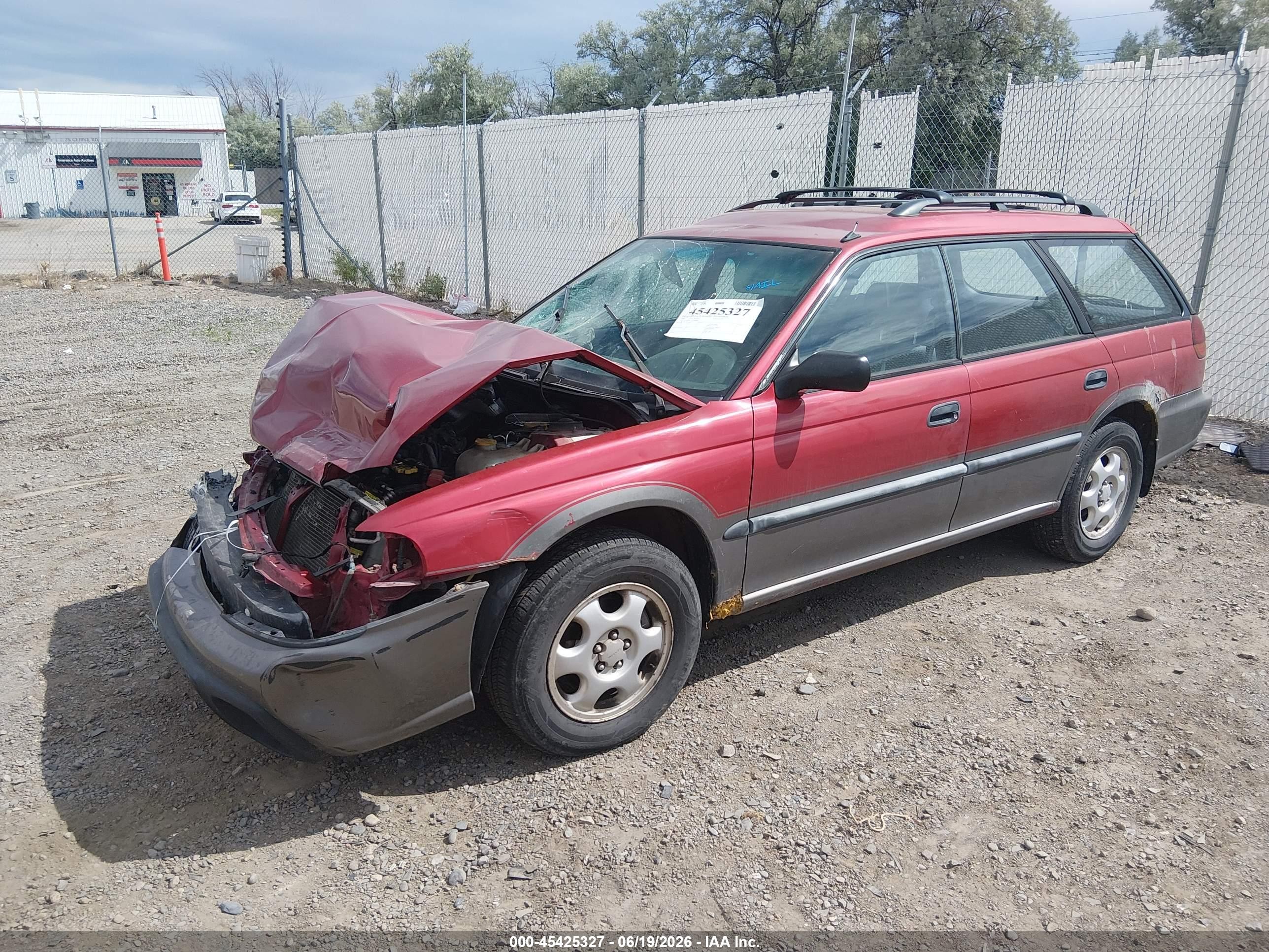 1996 Subaru Legacy Outback Red vin: 4S3BG4851T6380804