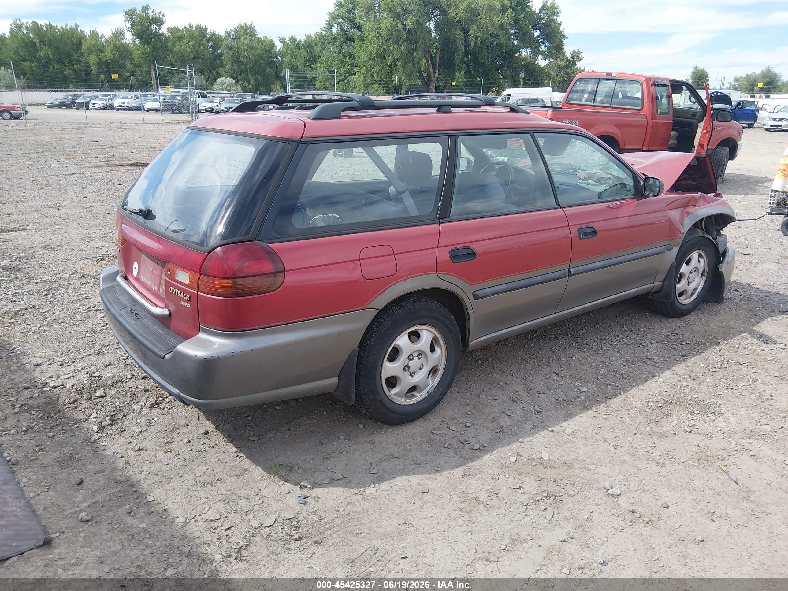 1996 Subaru Legacy Outback Red vin: 4S3BG4851T6380804