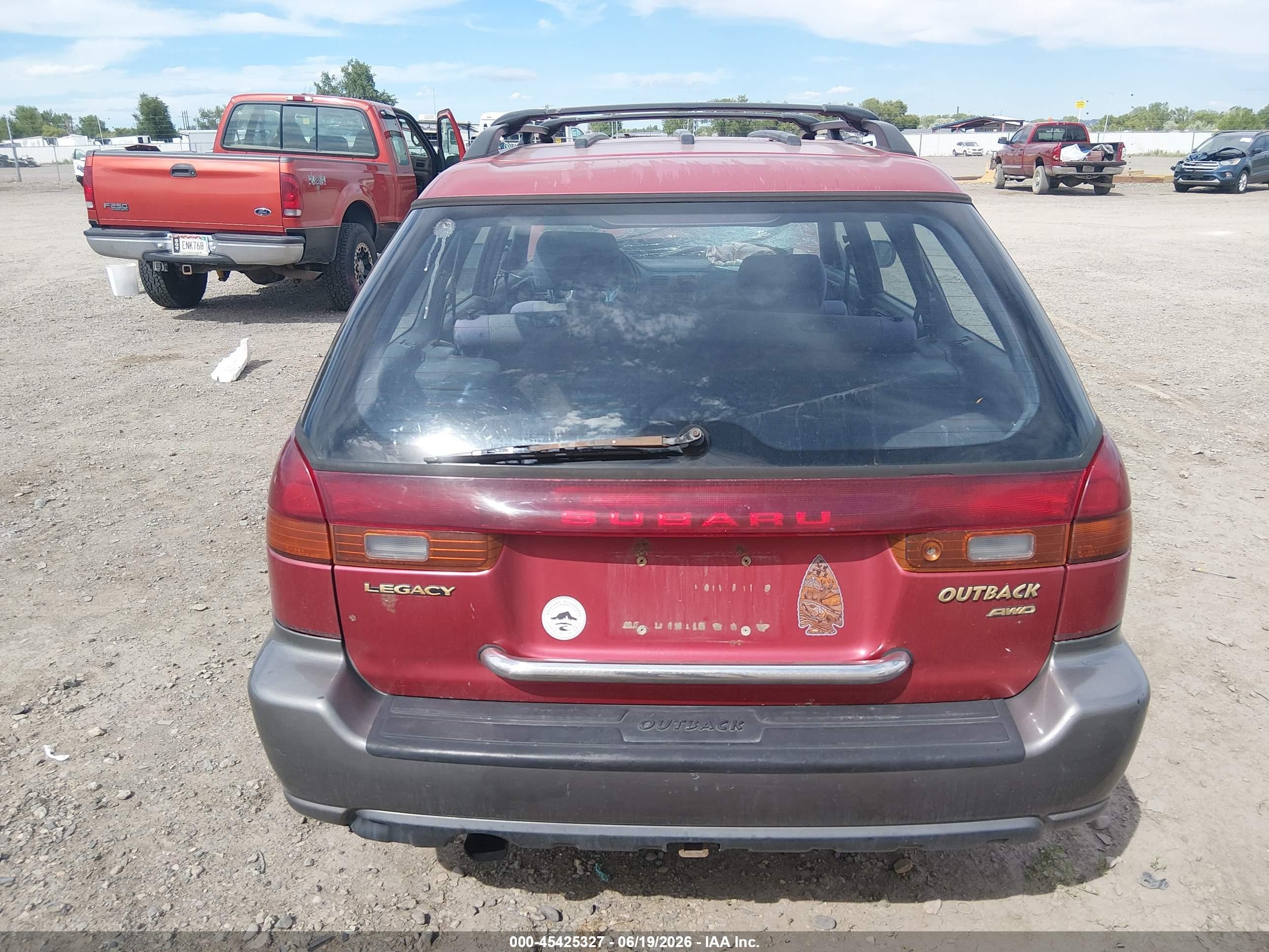 1996 Subaru Legacy Outback Red vin: 4S3BG4851T6380804