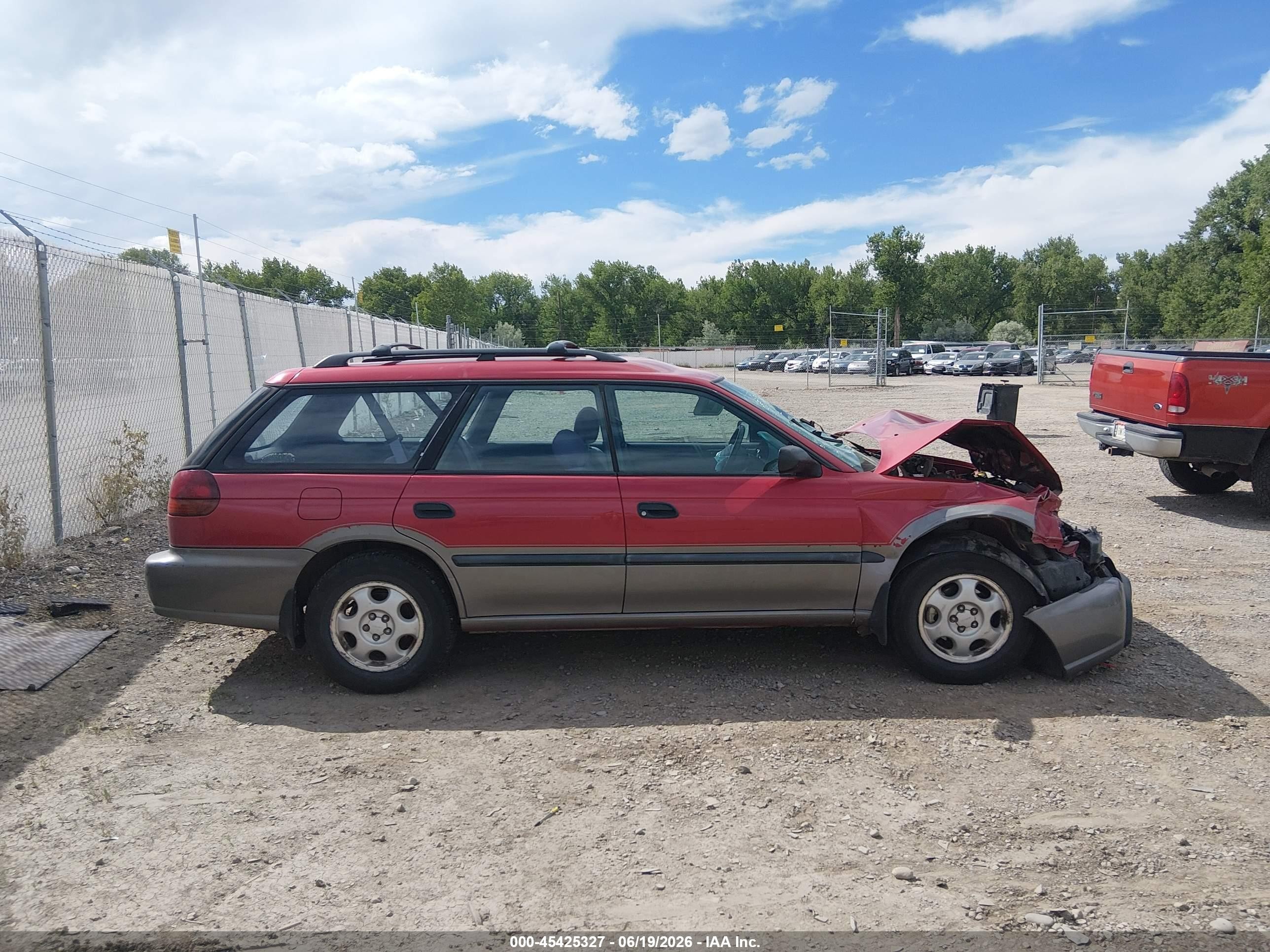 1996 Subaru Legacy Outback Red vin: 4S3BG4851T6380804