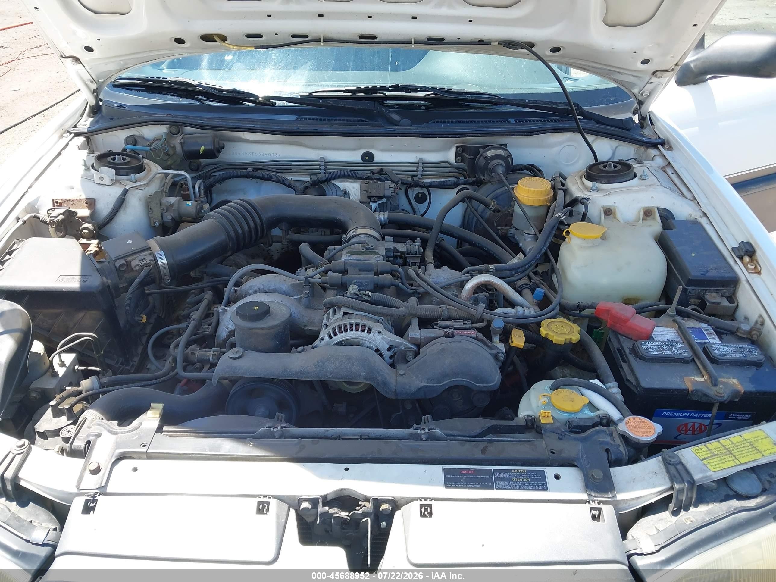 1996 Subaru Legacy Outback White vin: 4S3BG4853T6384093