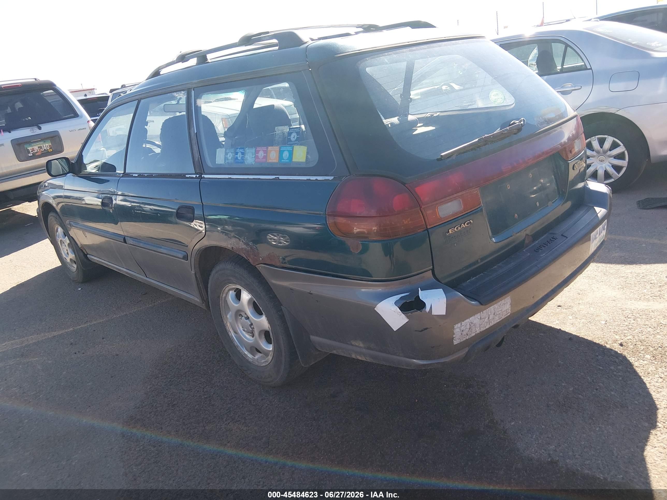 1996 Subaru Legacy Outback Зеленый vin: 4S3BG4857T6974121