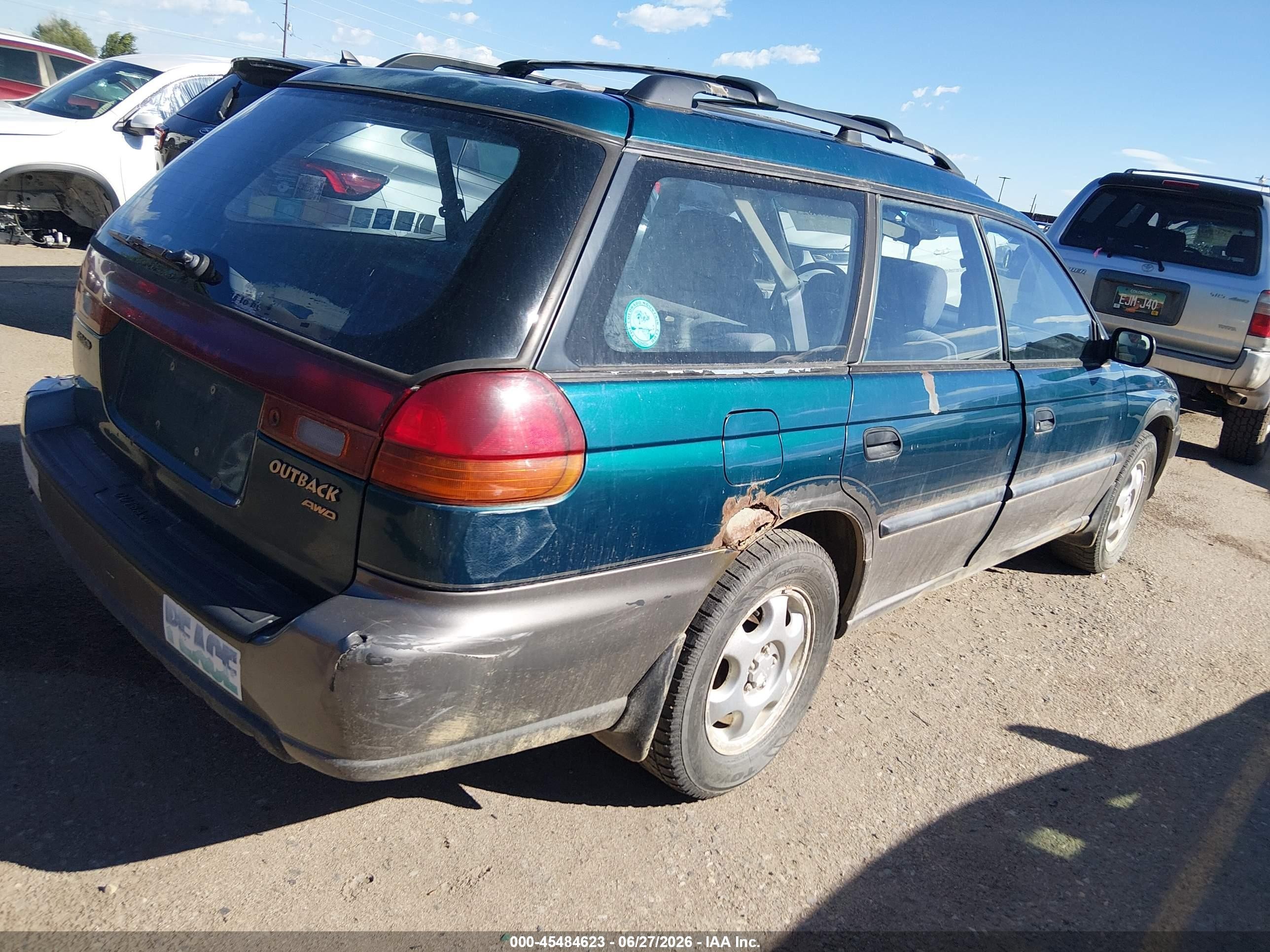 1996 Subaru Legacy Outback Зеленый vin: 4S3BG4857T6974121