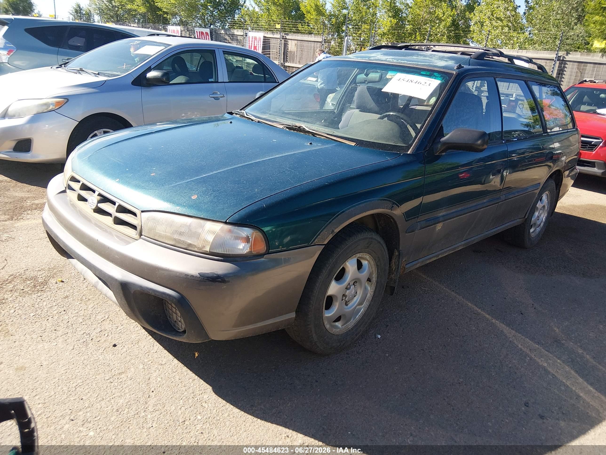 1996 Subaru Legacy Outback Зеленый vin: 4S3BG4857T6974121