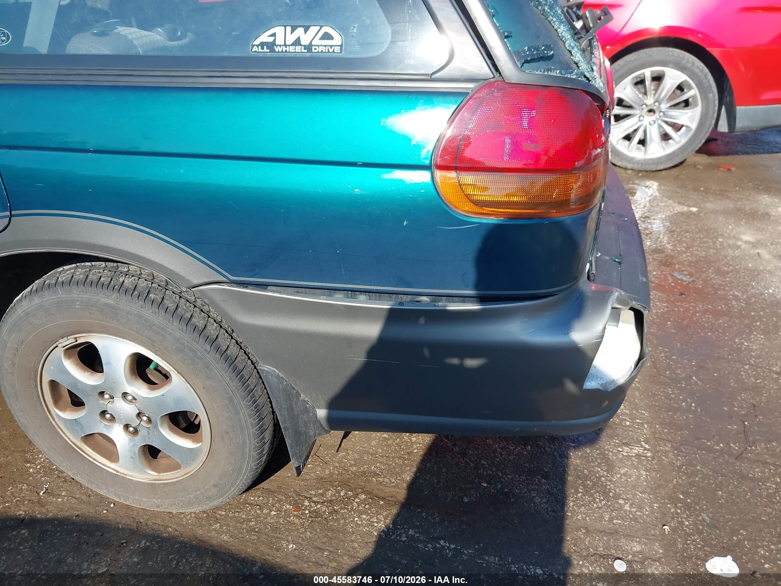 1999 Subaru Legacy 30th Ann. Outback Ltd./outback Green vin: 4S3BG6850X6653930