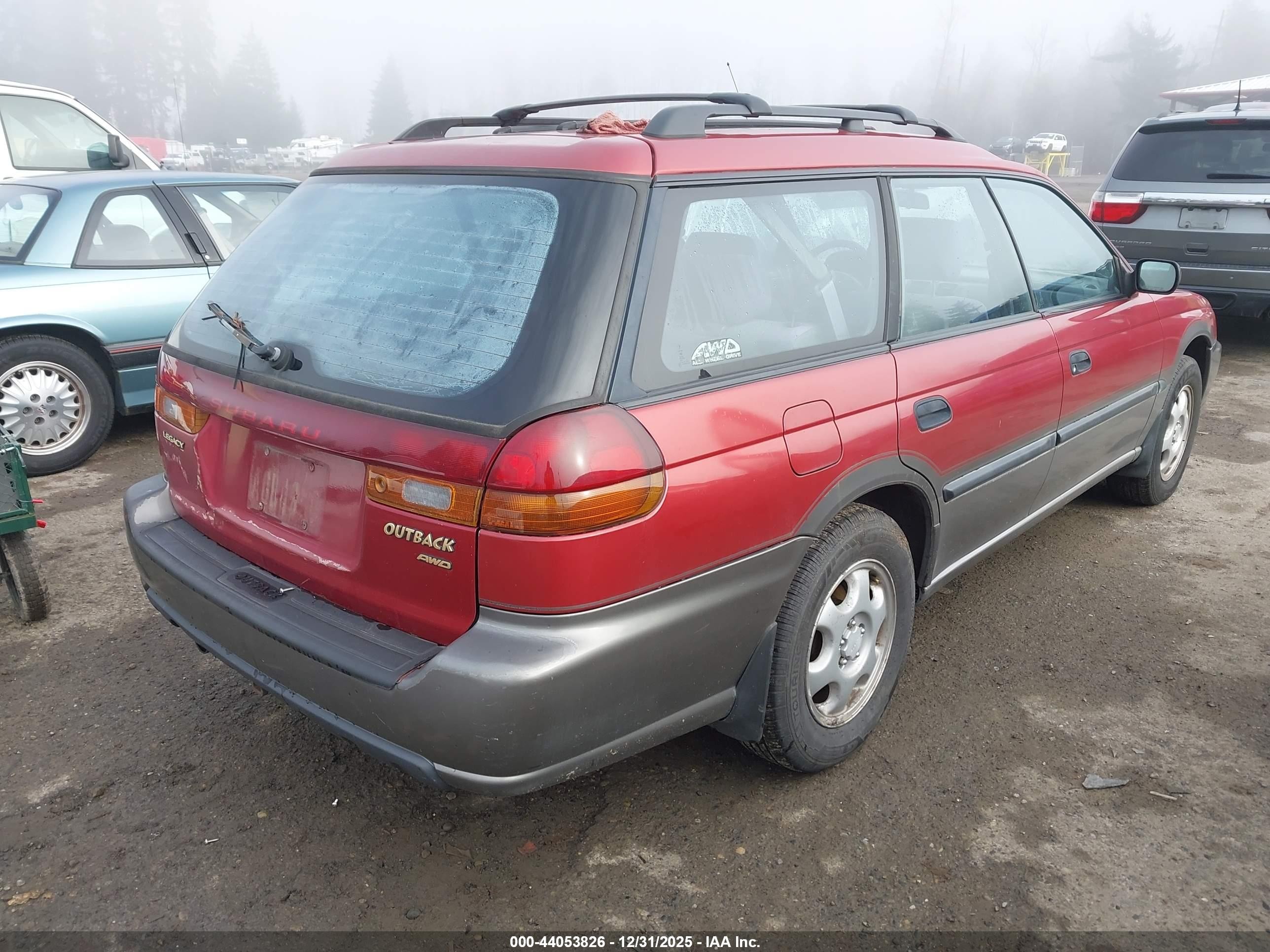 1997 Subaru Legacy Outback/outback Limited Red vin: 4S3BG6851V7607112