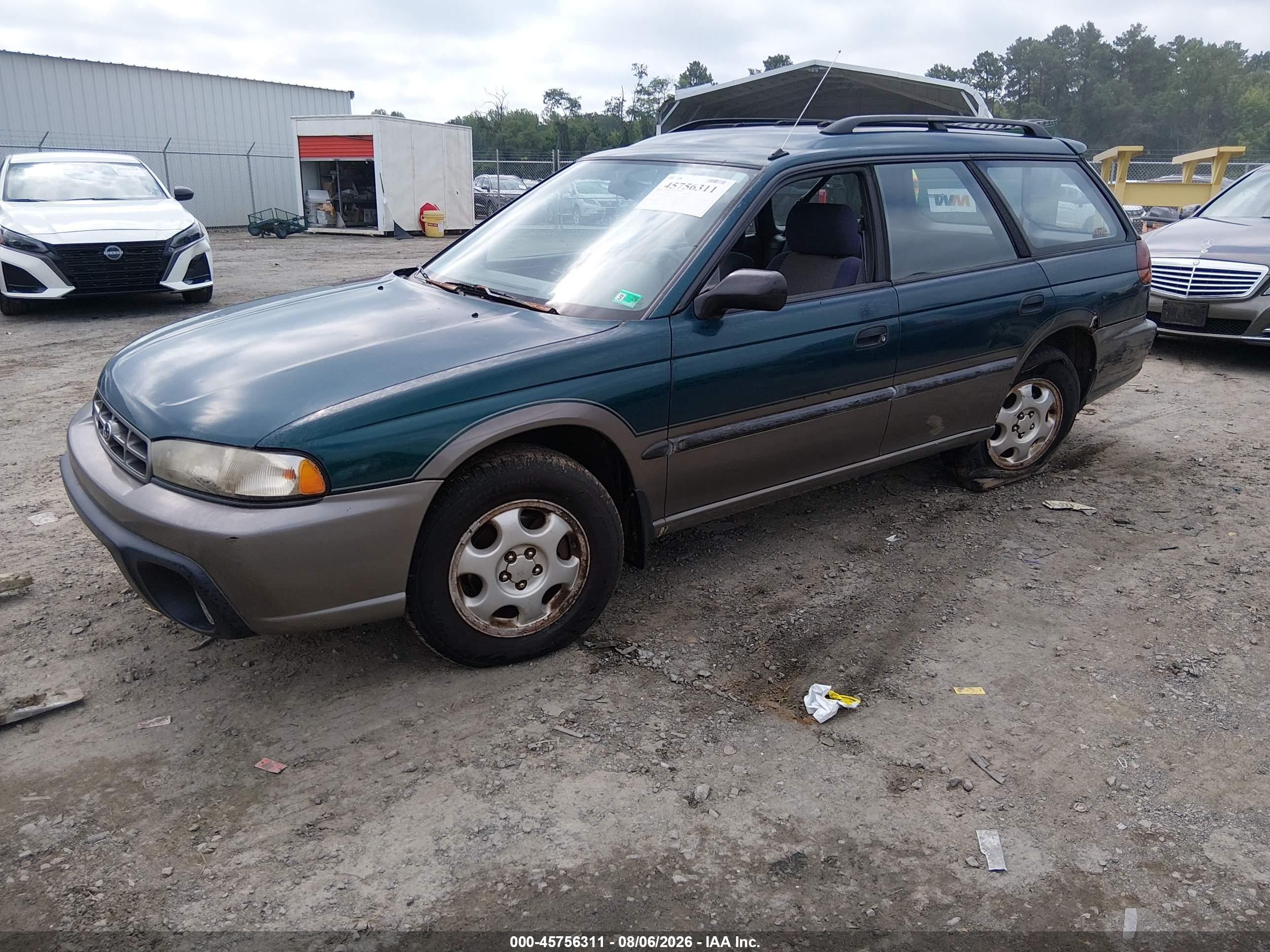 1996 Subaru Legacy Outback Green vin: 4S3BG6853T7372824