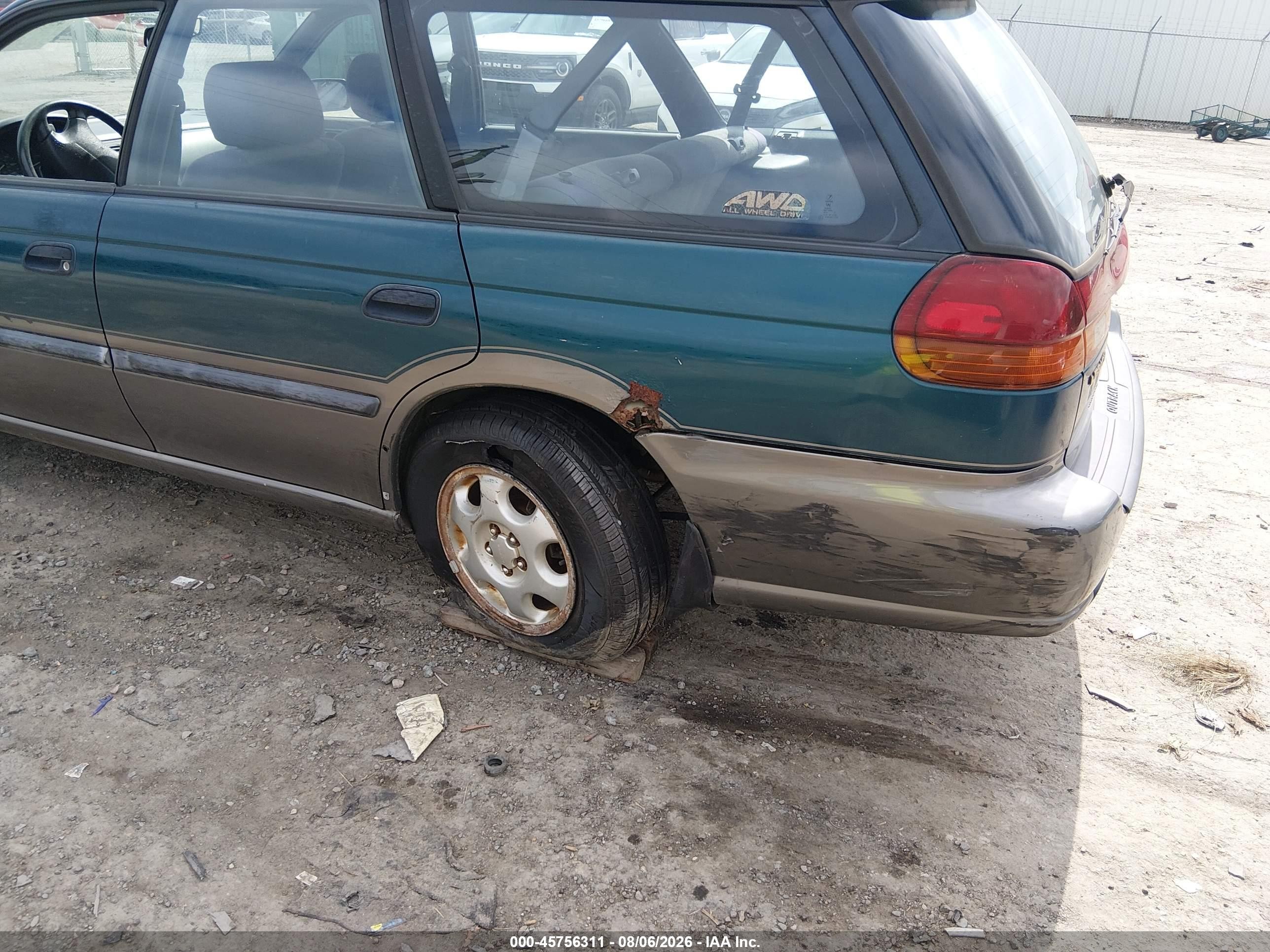 1996 Subaru Legacy Outback Green vin: 4S3BG6853T7372824