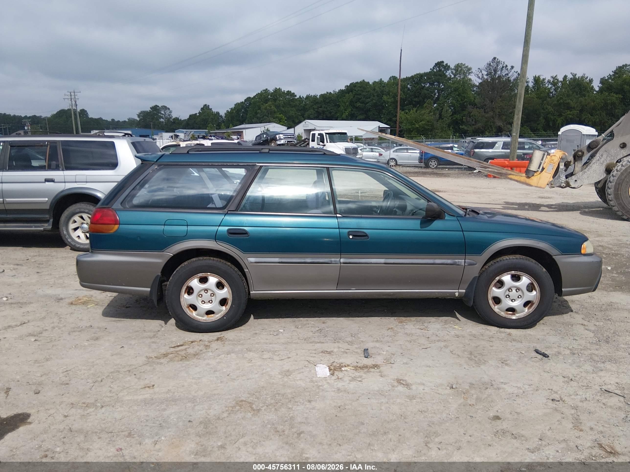 1996 Subaru Legacy Outback Green vin: 4S3BG6853T7372824