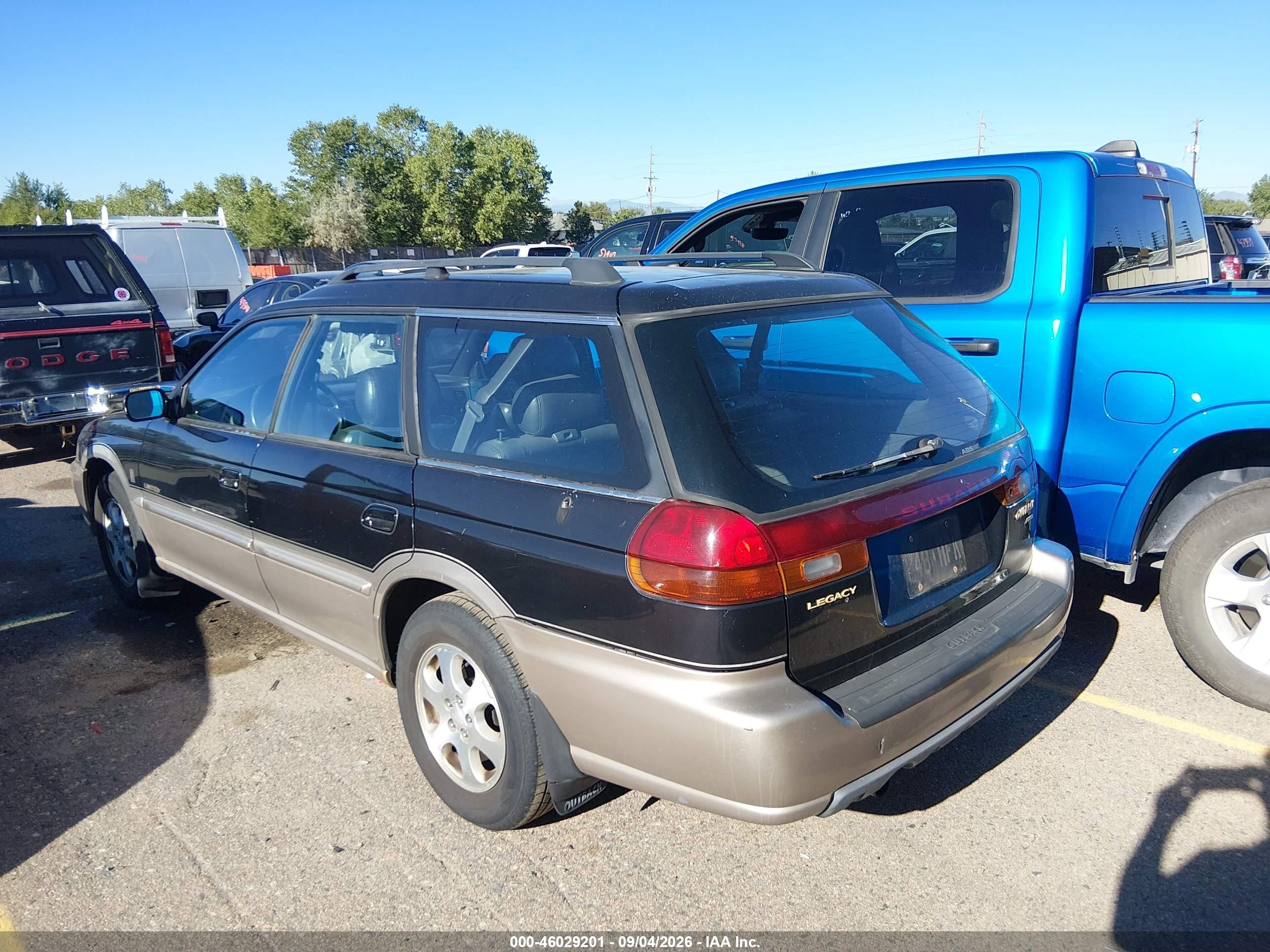 1998 Subaru Legacy Outback/outback Limited/outback Sport Black vin: 4S3BG6853W7652327