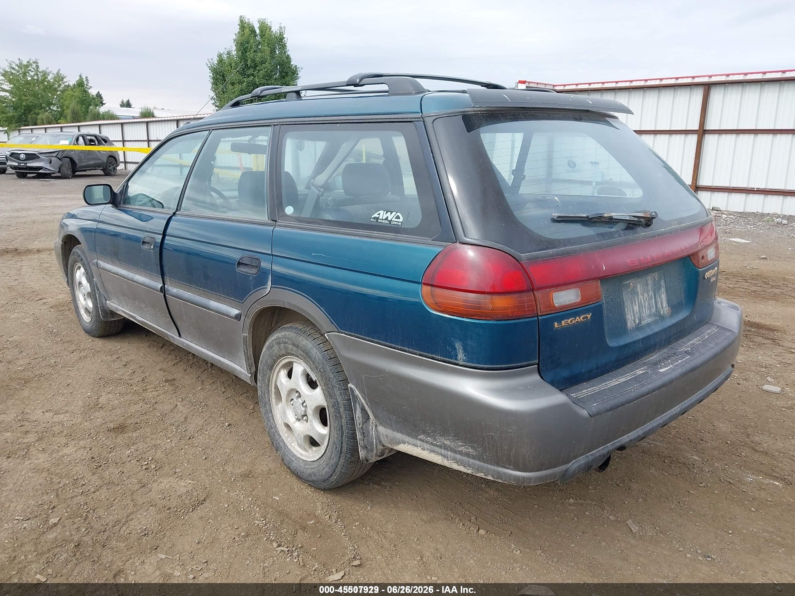 1996 Subaru Legacy Outback Green vin: 4S3BG6856T7971250