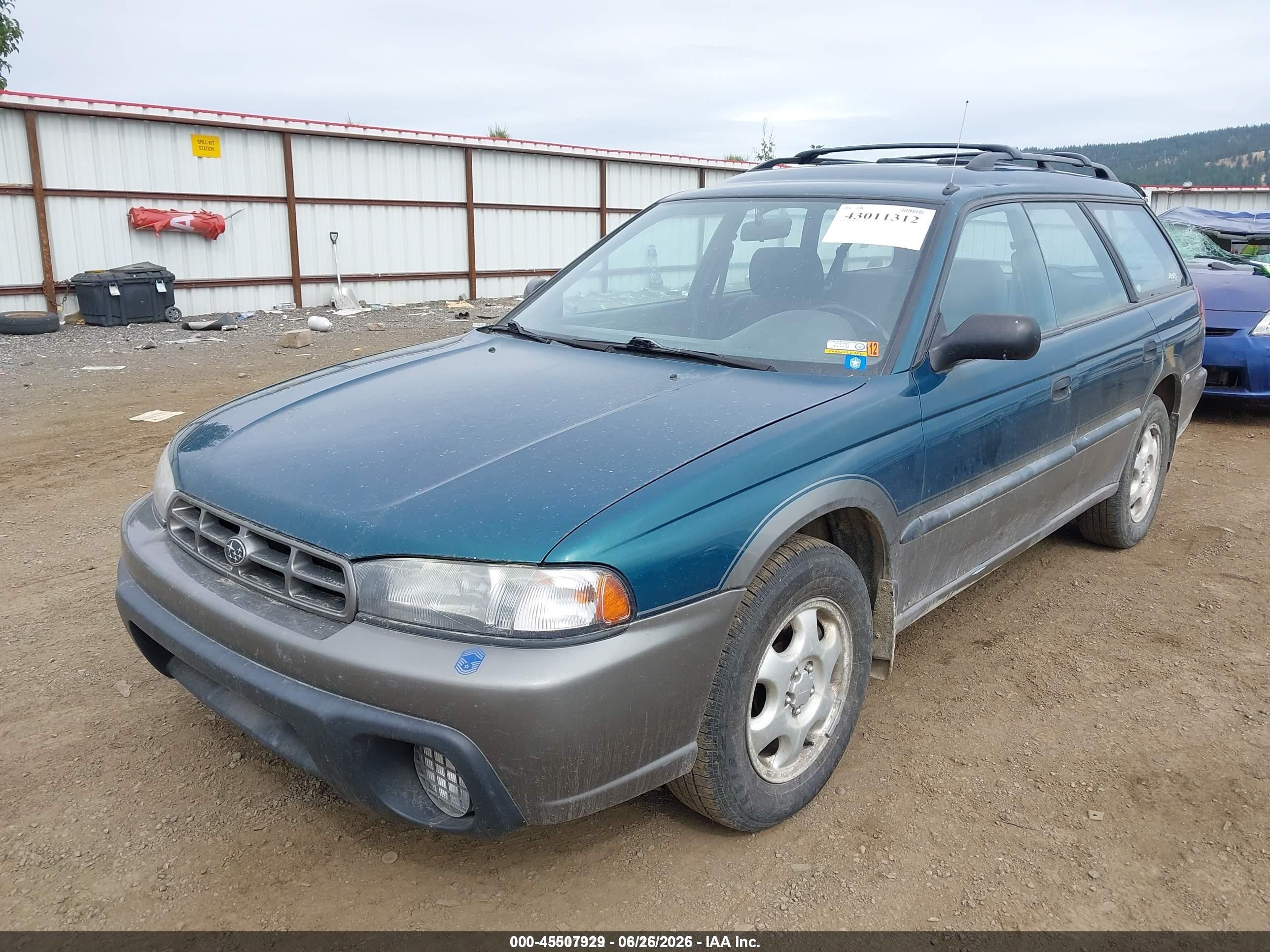 1996 Subaru Legacy Outback Green vin: 4S3BG6856T7971250