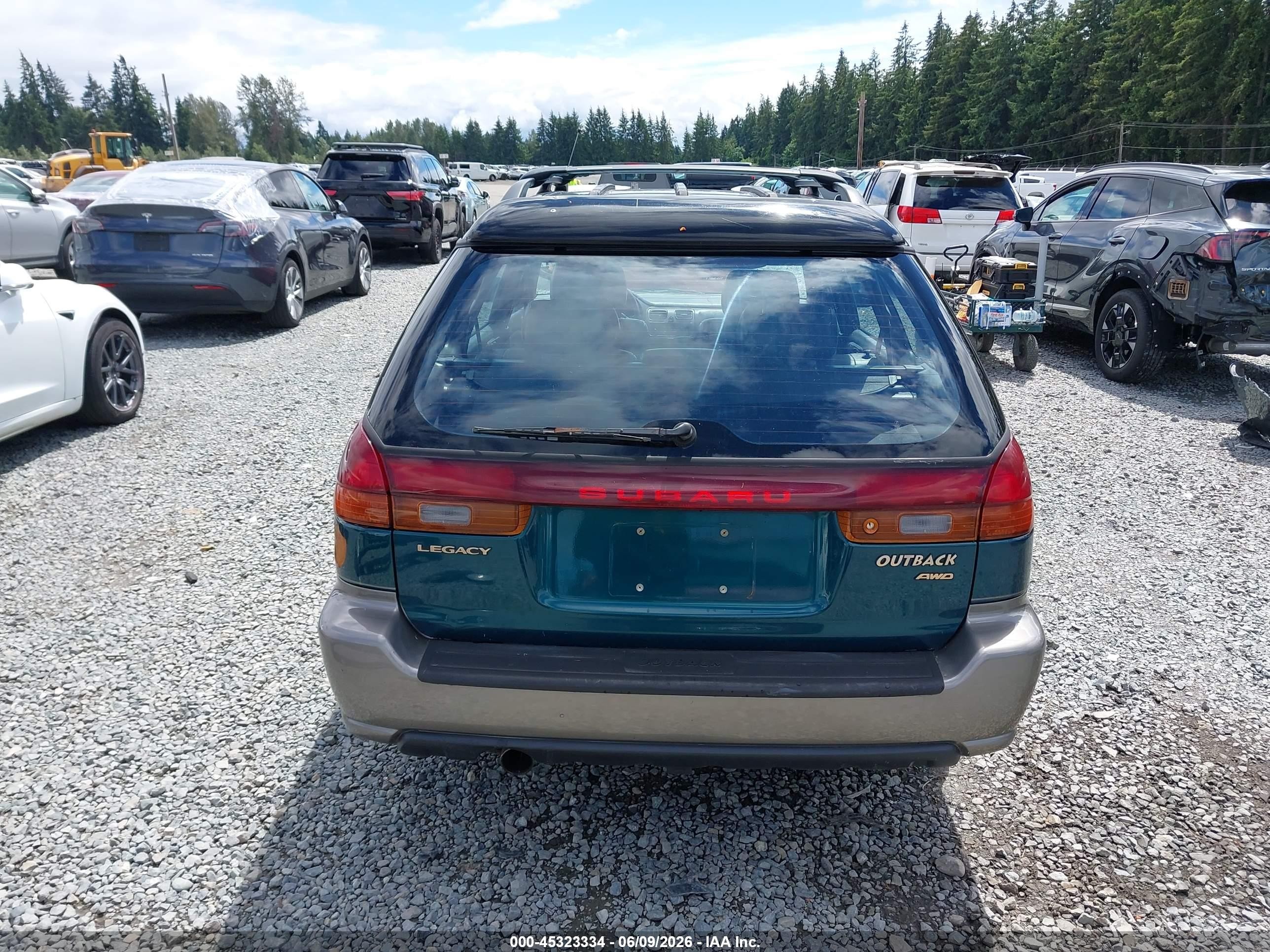 1997 Subaru Legacy Outback/outback Limited Green vin: 4S3BG6857V7654788
